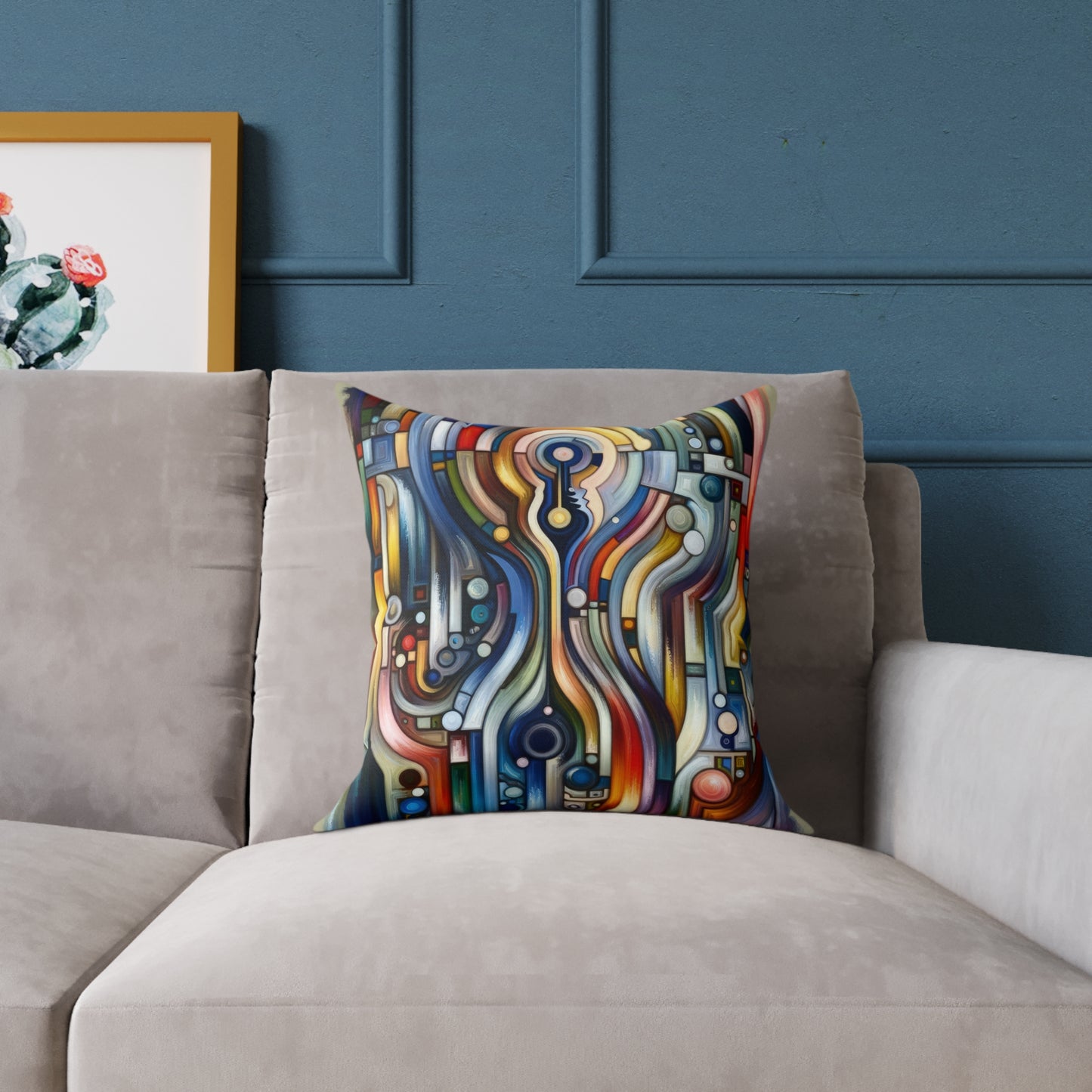 Embracing Faceted Unity Spun Polyester Pillow