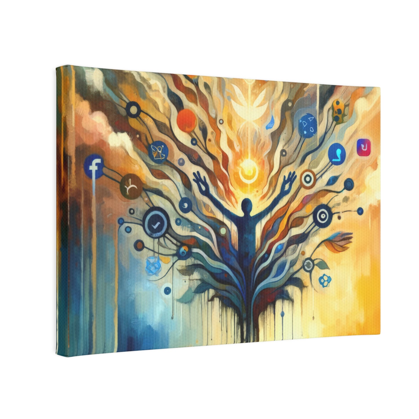 Reflective Digital Meditation Canvas Photo Tile