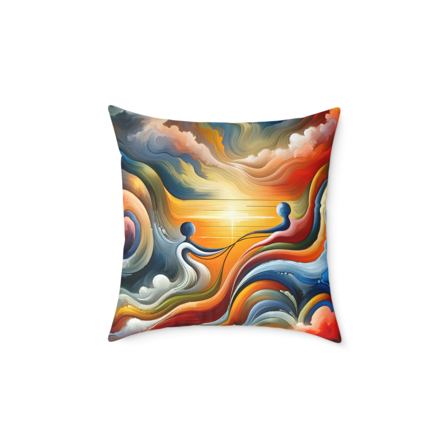 Empathetic Lifeline Abstract Spun Polyester Pillow