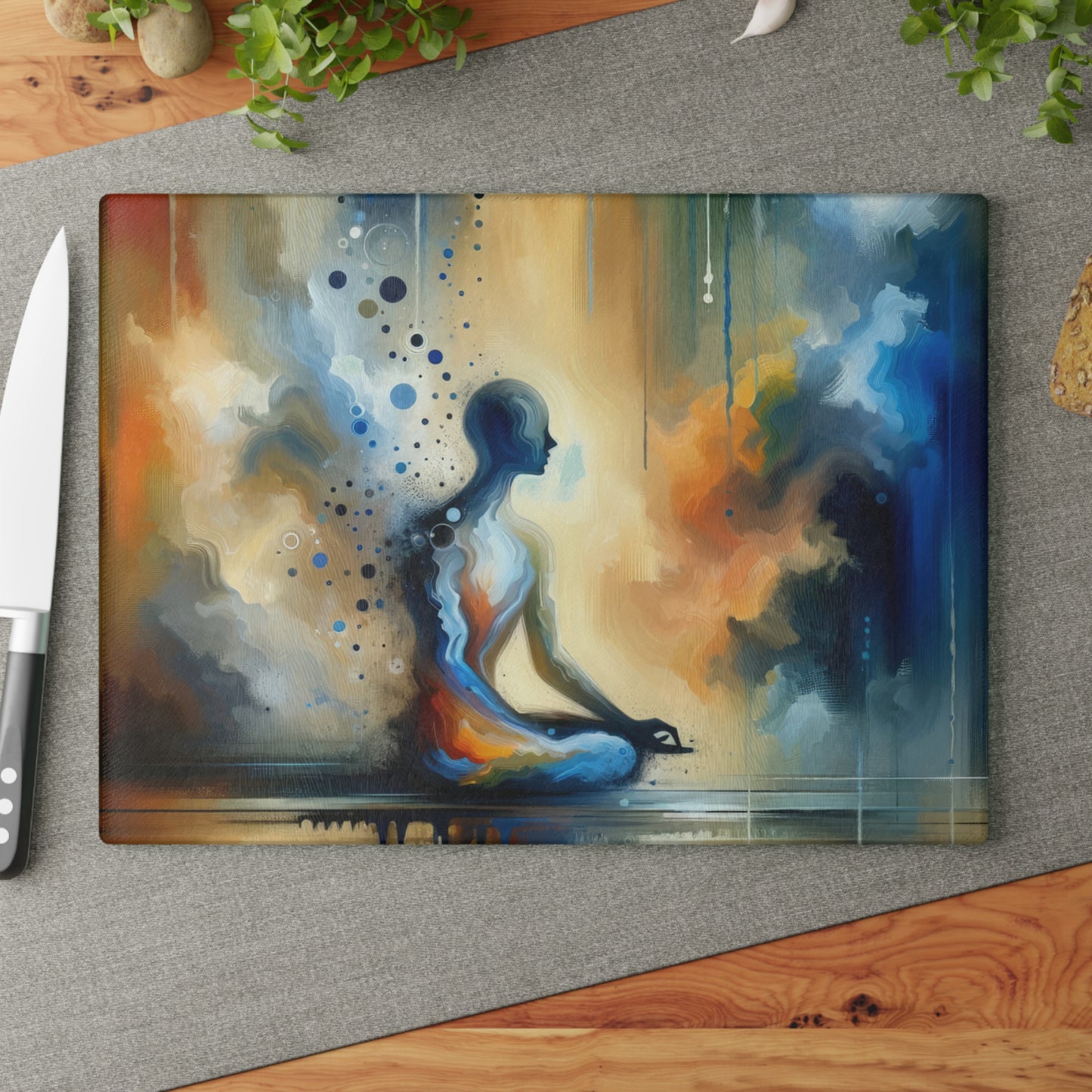 Resonance Abstract Healing Glass Cutting Board