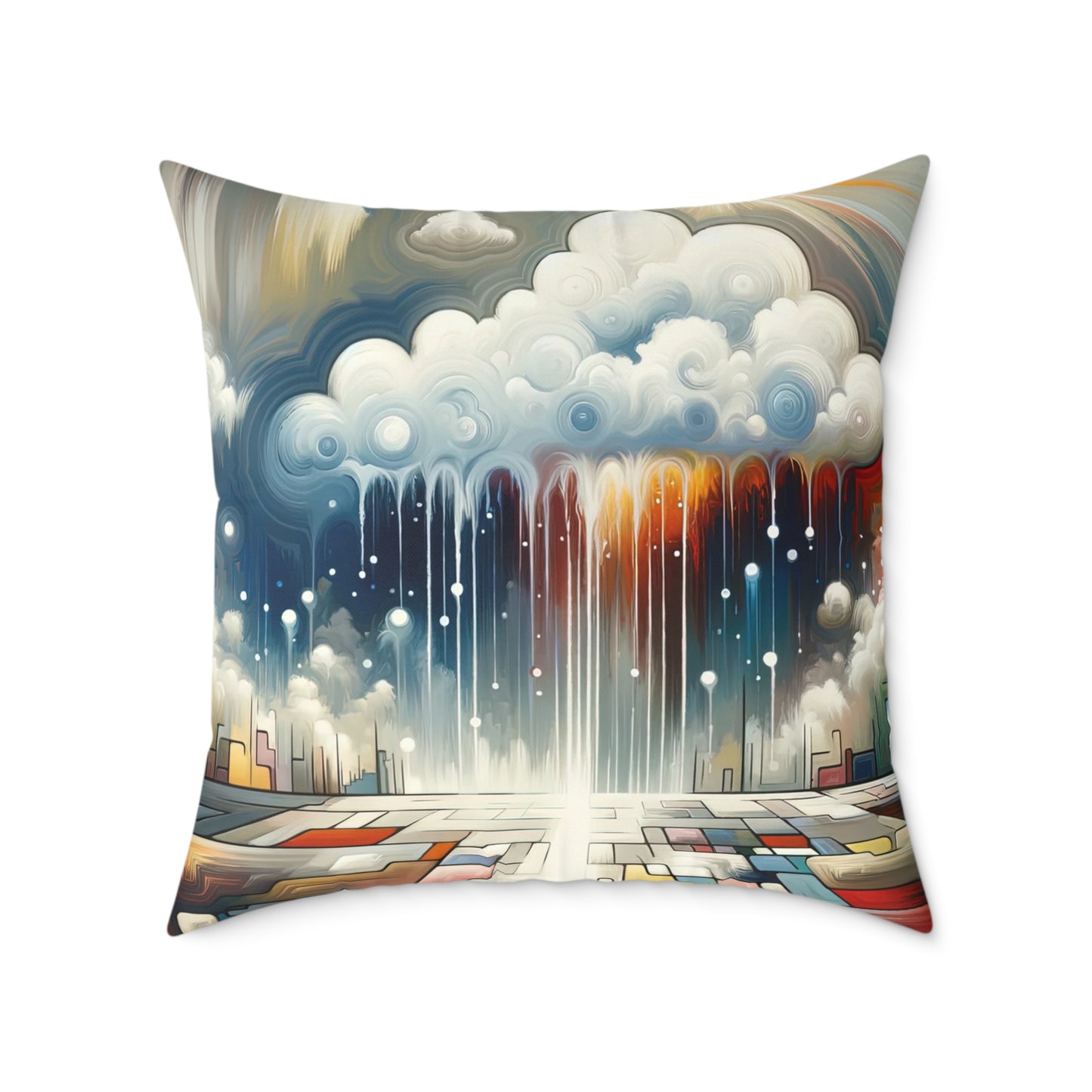 Grounding Silver Clouds Spun Polyester Pillow