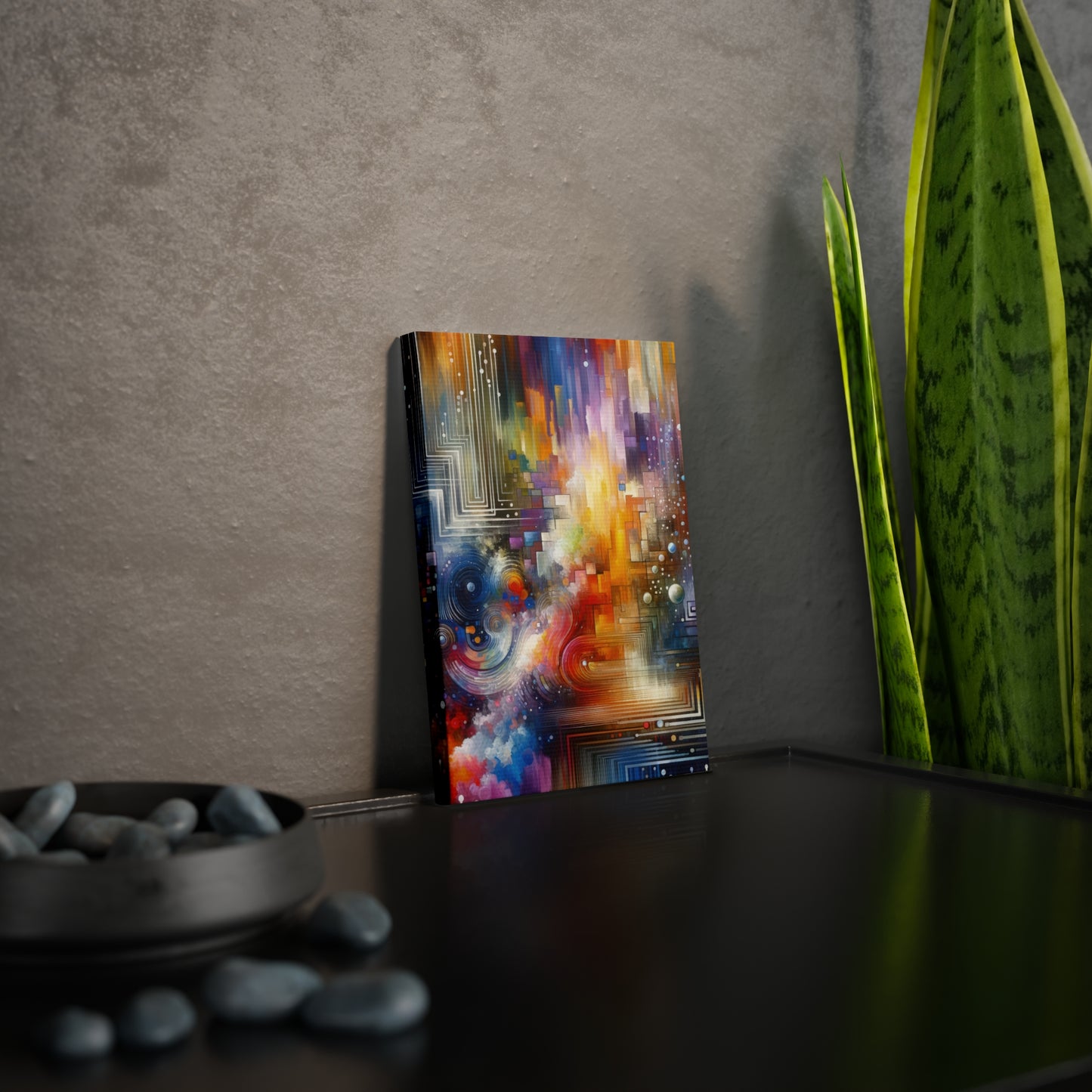 Abstract Technicolor Synthesis Canvas Photo Tile