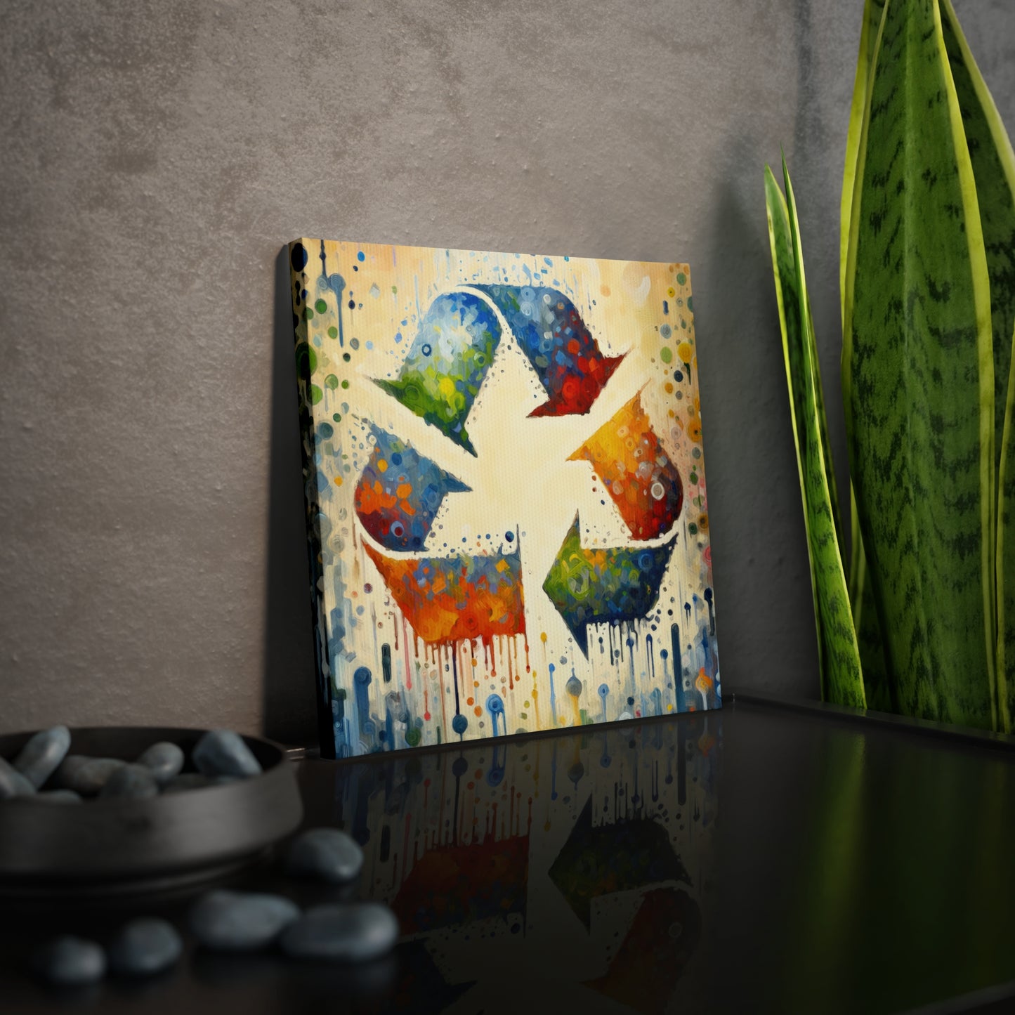 Sustainable Transformation Tachism Canvas Photo Tile