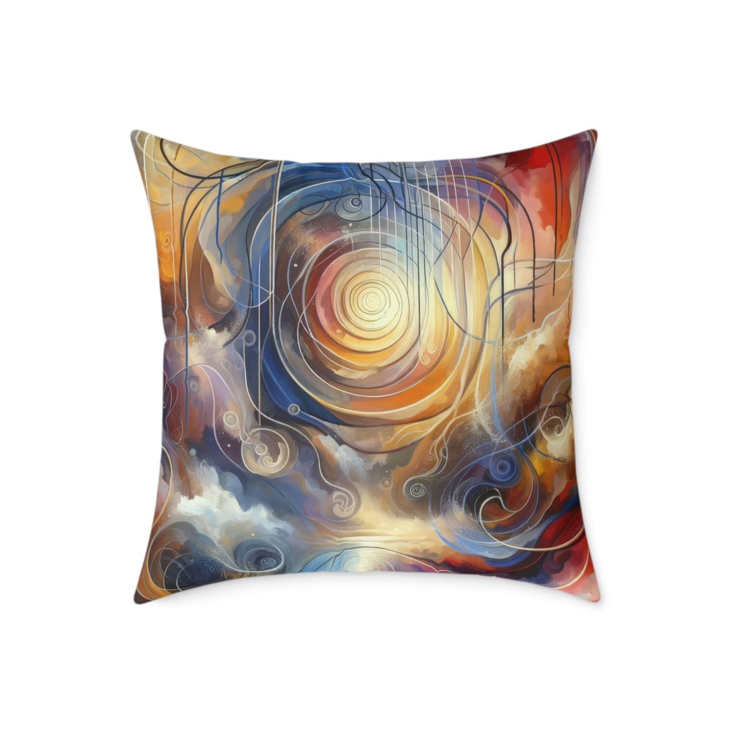 Presence Anchored Tachism Spun Polyester Pillow