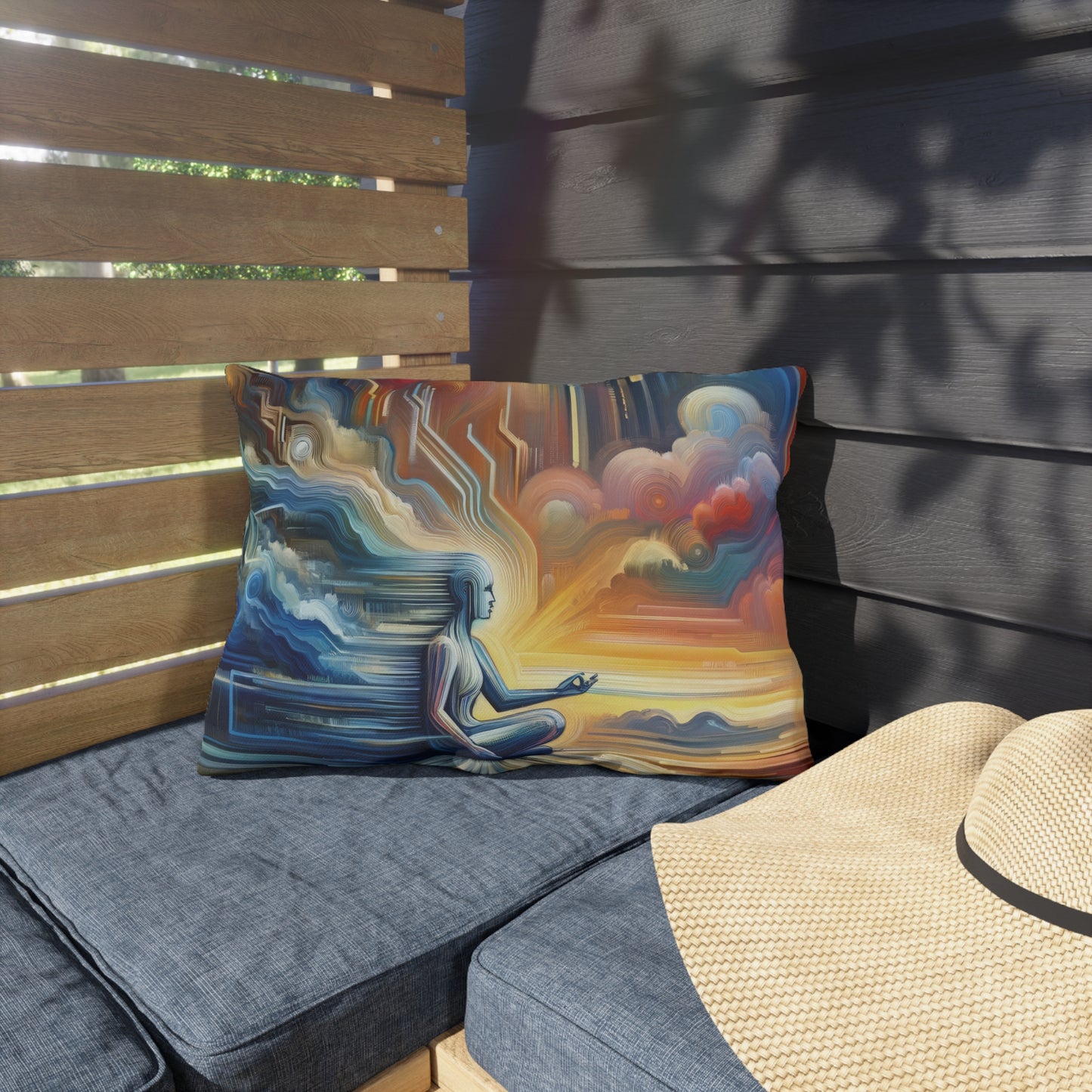 Eternal Digital Meditation Outdoor Pillows
