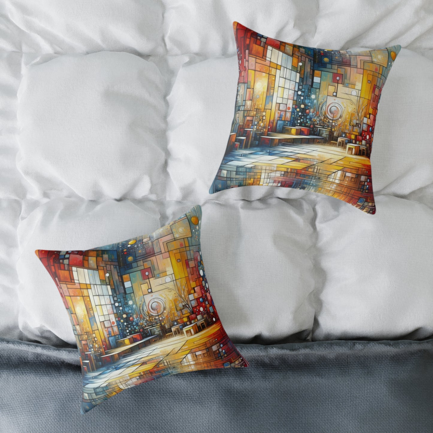 Reflective Habitation Art Spun Polyester Pillow