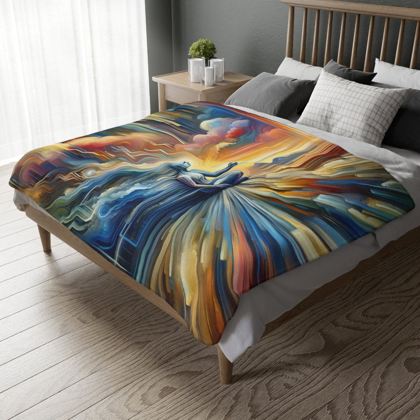 Eternal Digital Meditation Velveteen Microfiber Blanket (Two-sided print)