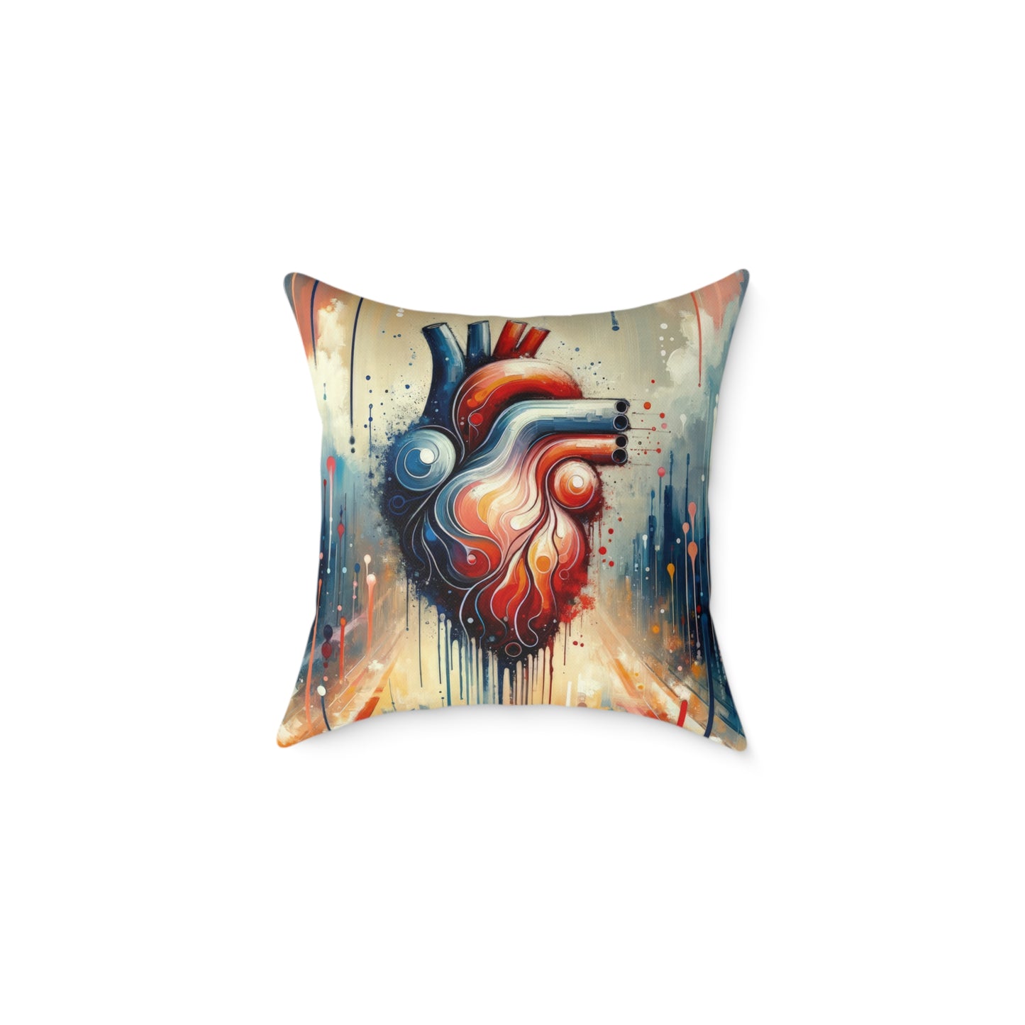 Rhythmic Heart Harmony Spun Polyester Pillow