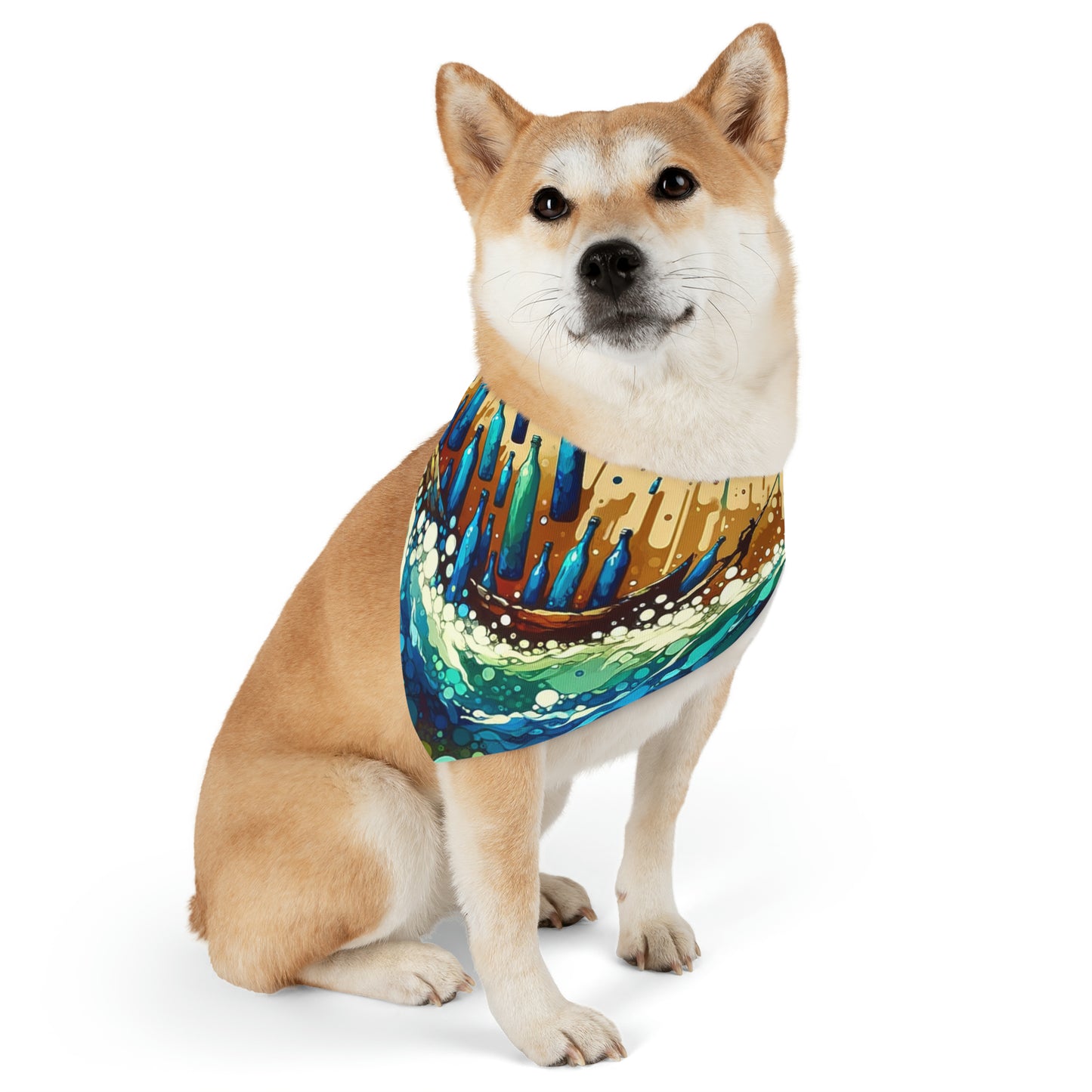 Oceanic Bottle Rescue Pet Bandana Collar