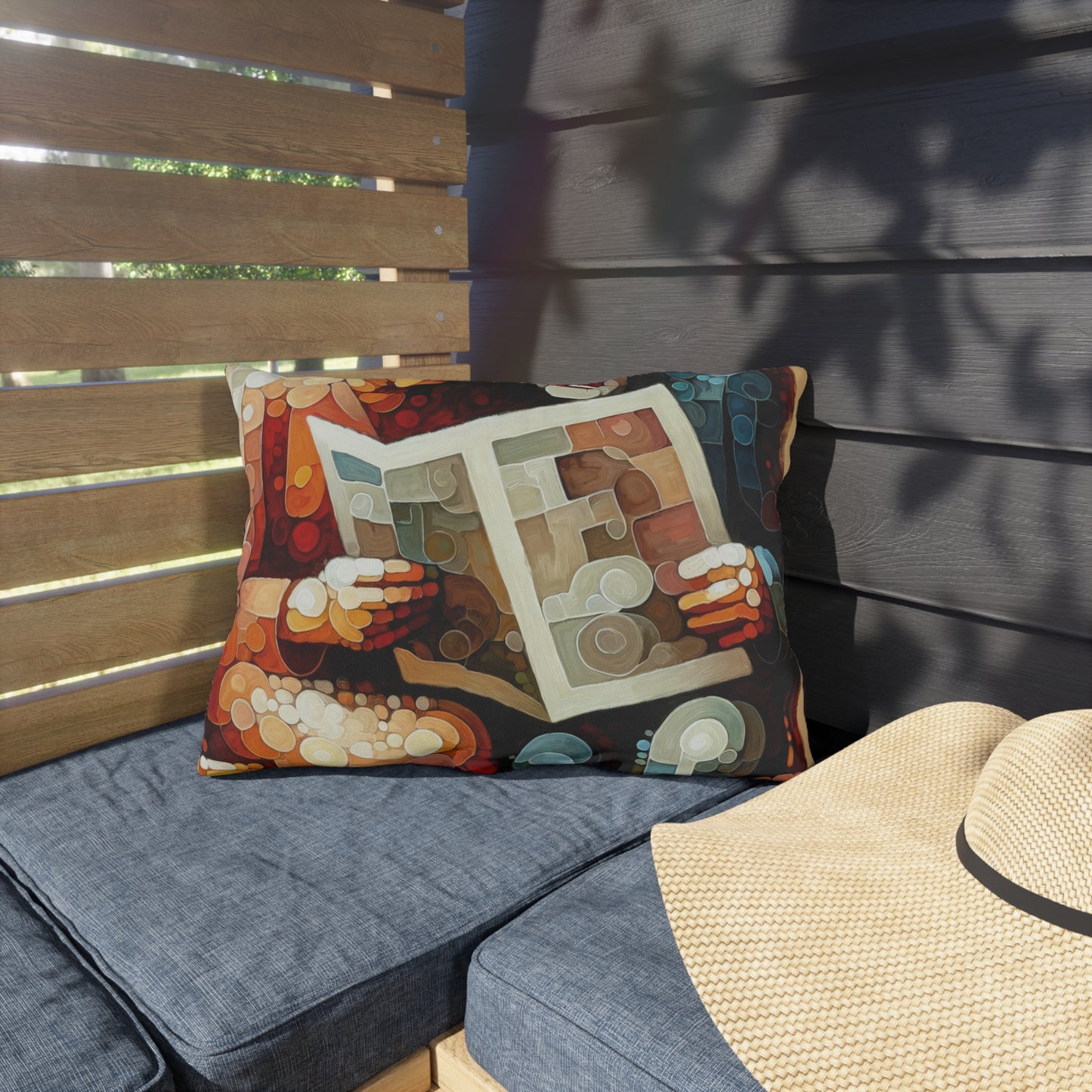 Elderly Unity Tachism Outdoor Pillows