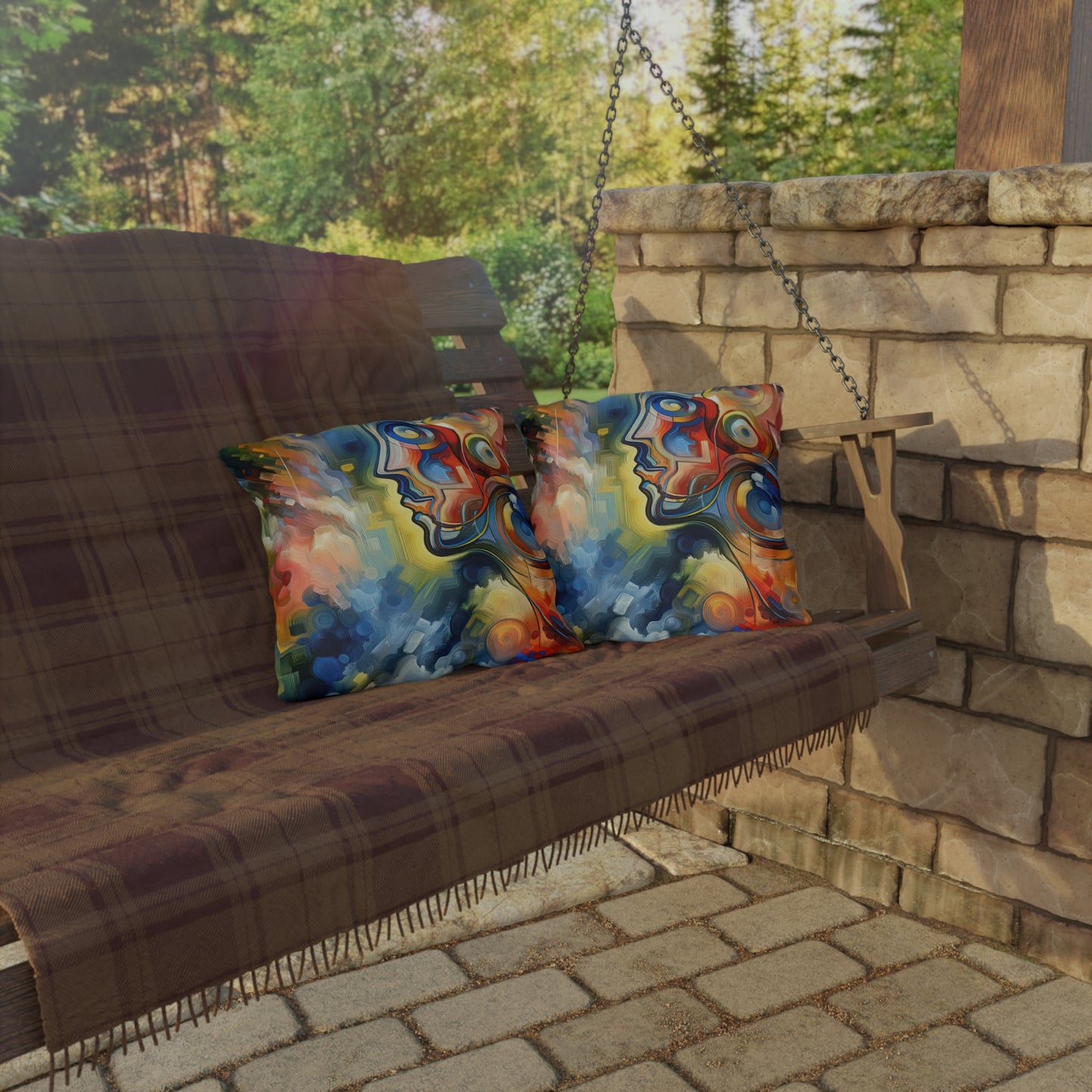 Emotional Perception Abstract Outdoor Pillows