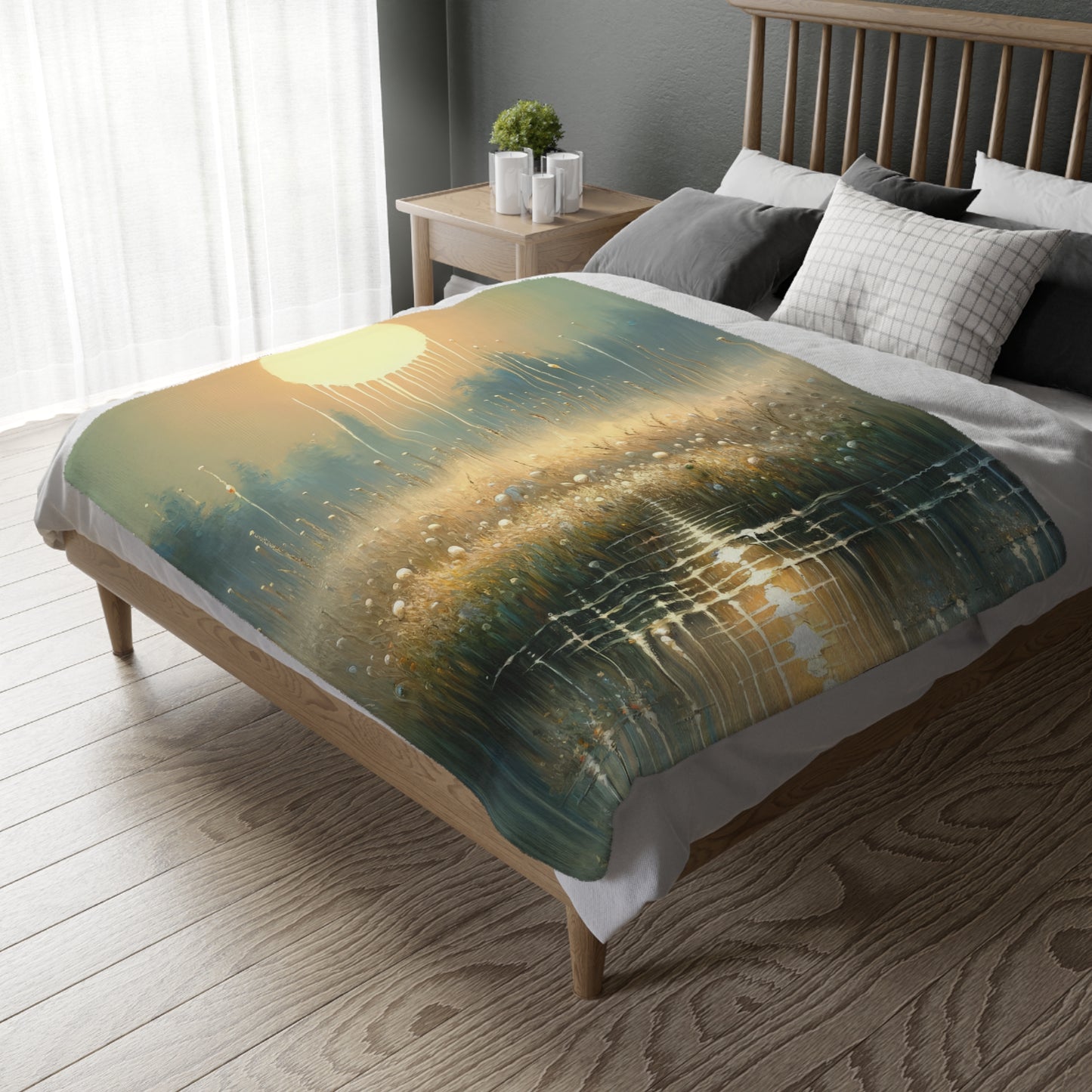 Observant Delicacy Heart Velveteen Microfiber Blanket (Two-sided print)