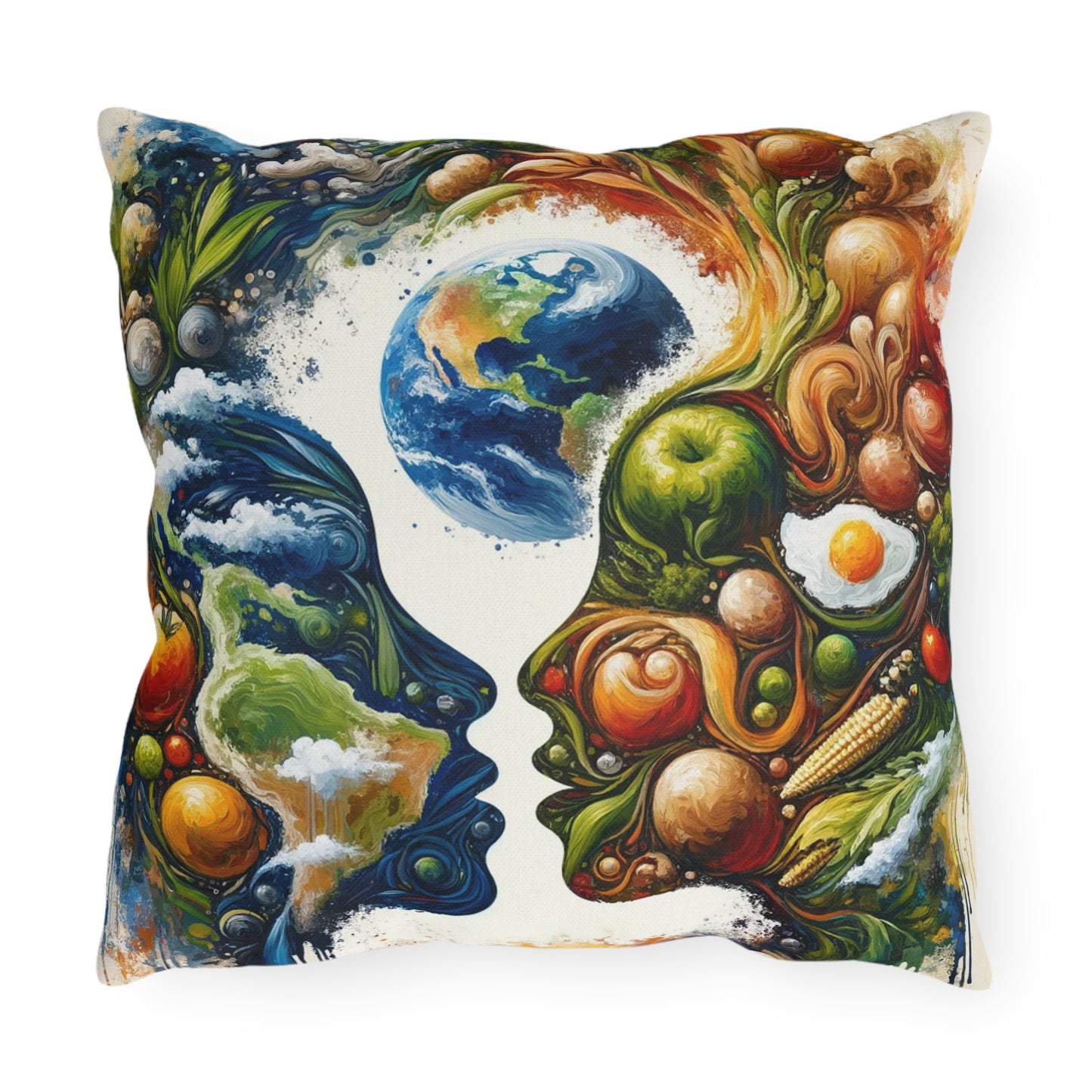 Earthly Dialogue Feast Outdoor Pillows