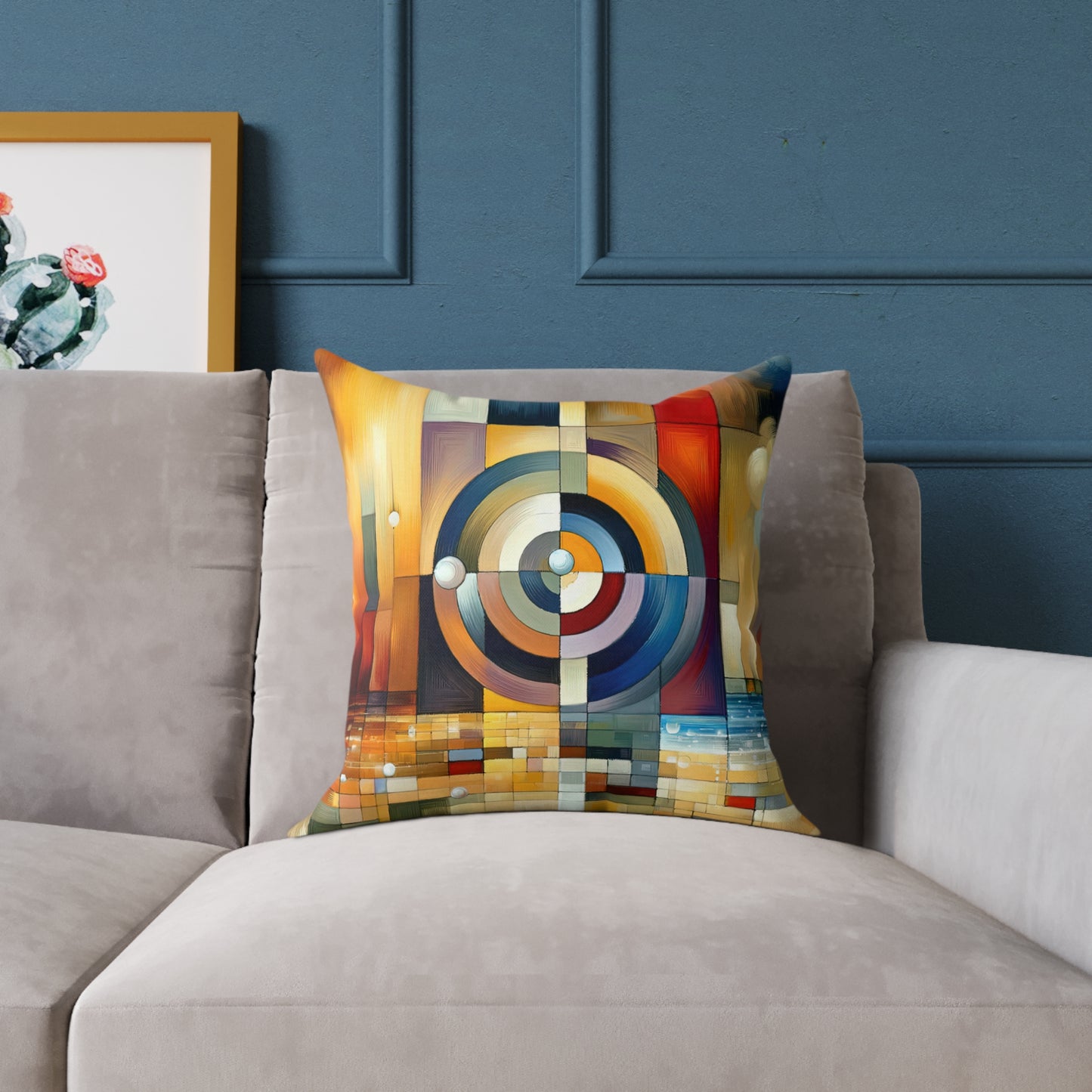 Oneness Through Tachism Spun Polyester Pillow