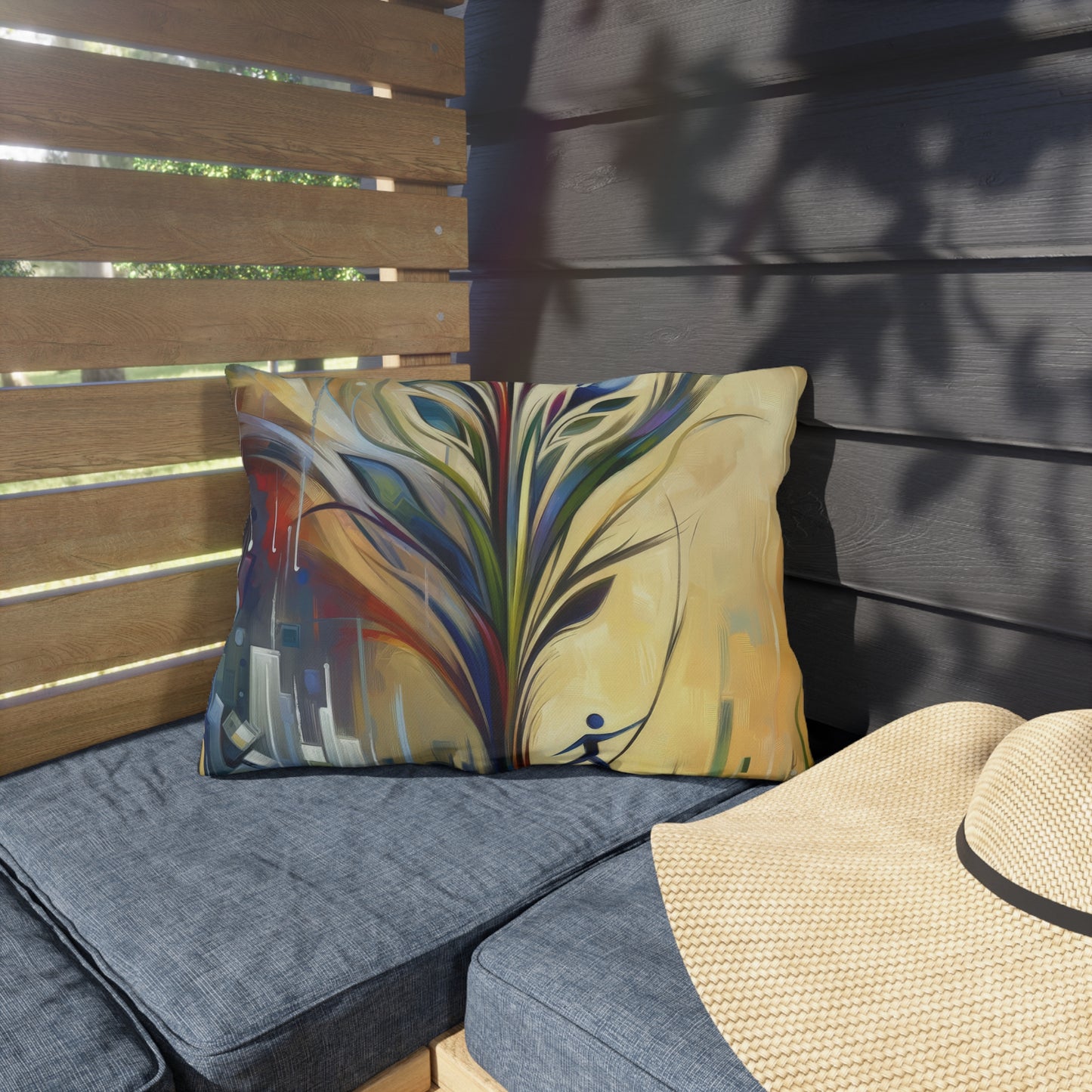 Pruning Distraction Tachism Outdoor Pillows