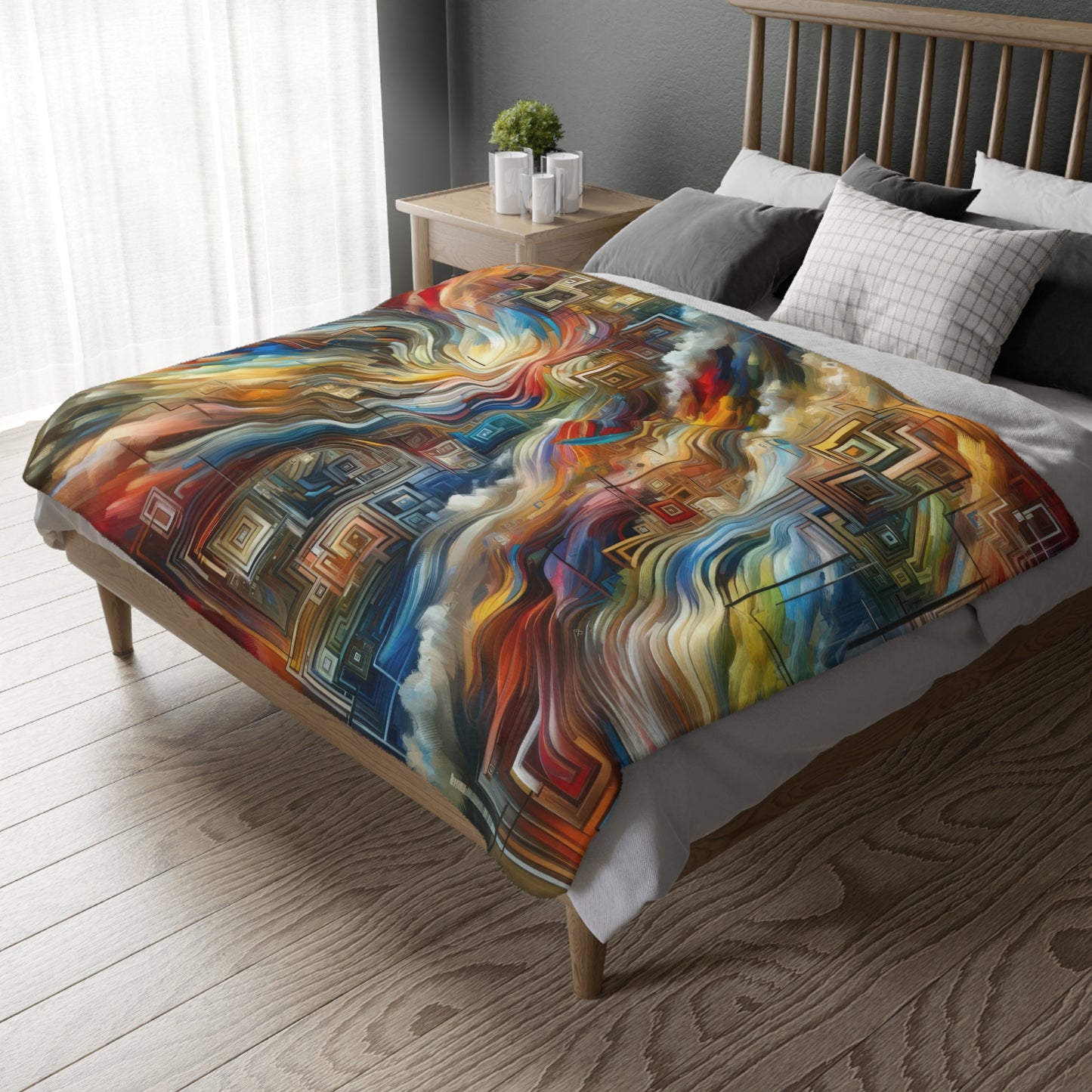 Woven Progress Tapestry Velveteen Microfiber Blanket (Two-sided print)