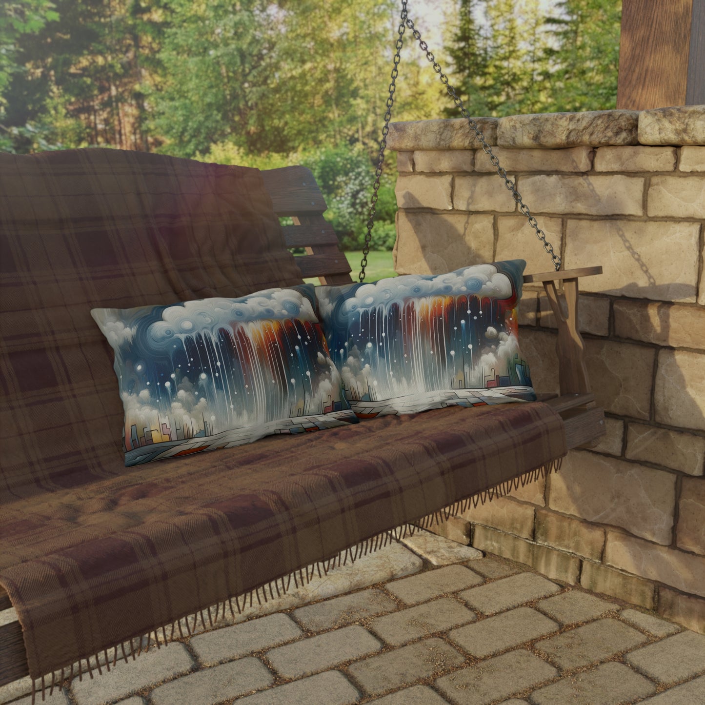 Grounding Silver Clouds Outdoor Pillows
