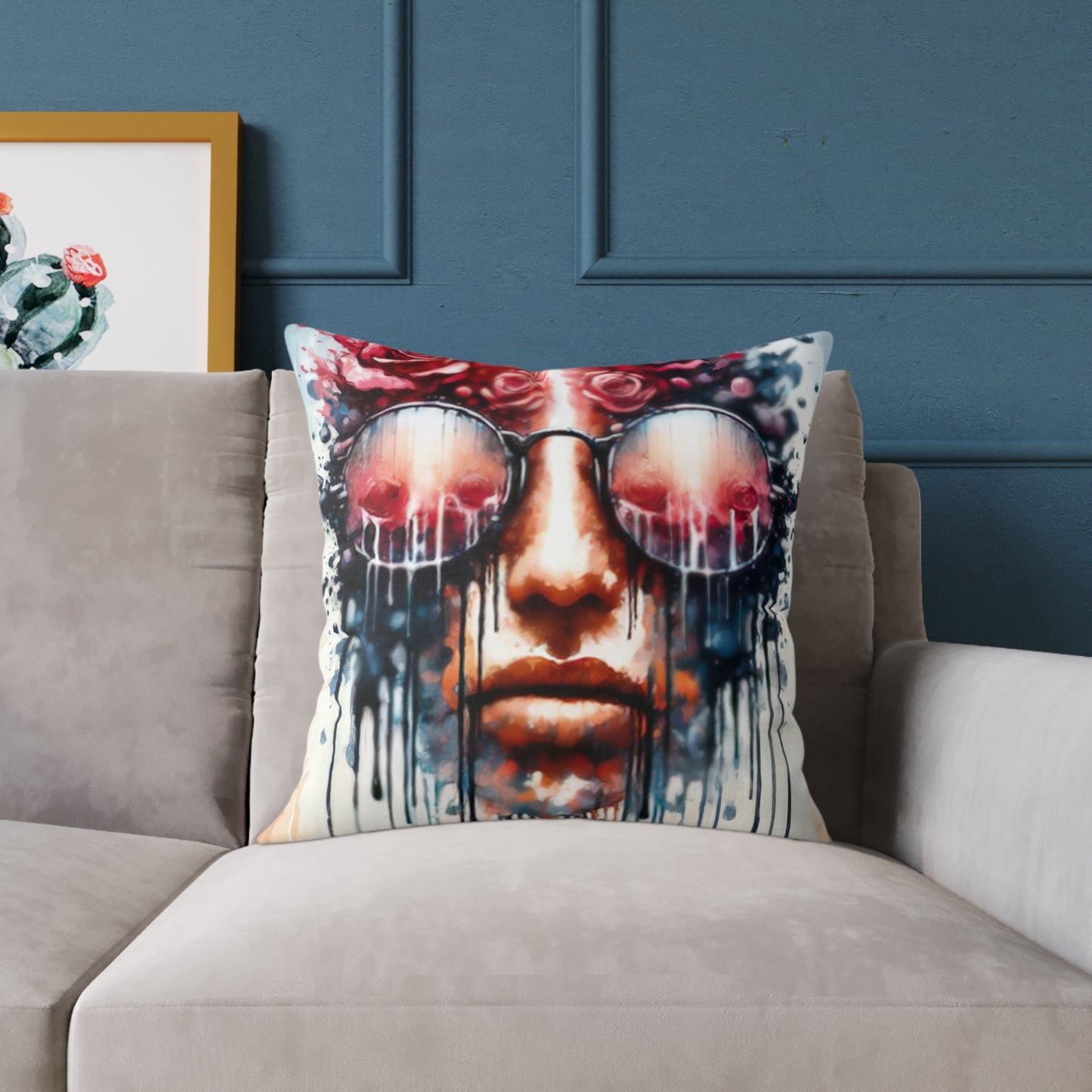 Perception Cleansing Tachism Spun Polyester Pillow