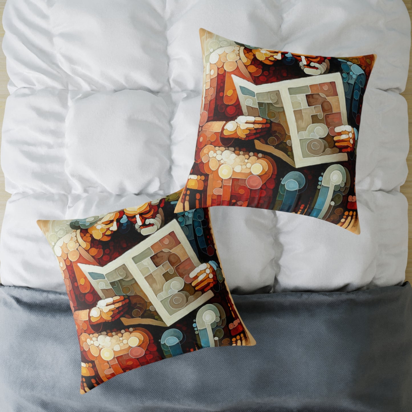 Elderly Unity Tachism Spun Polyester Pillow