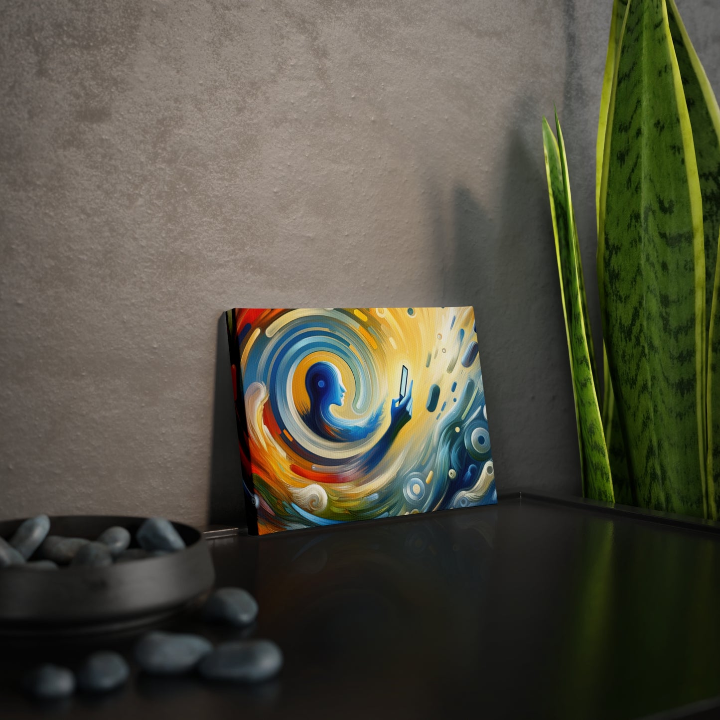 Swipe Connection Tachism Canvas Photo Tile
