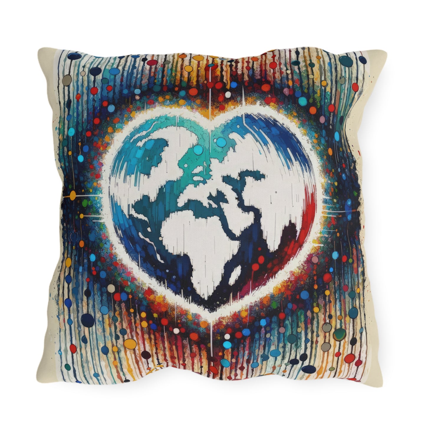 Heartbeats Synchronizing Peace Outdoor Pillows