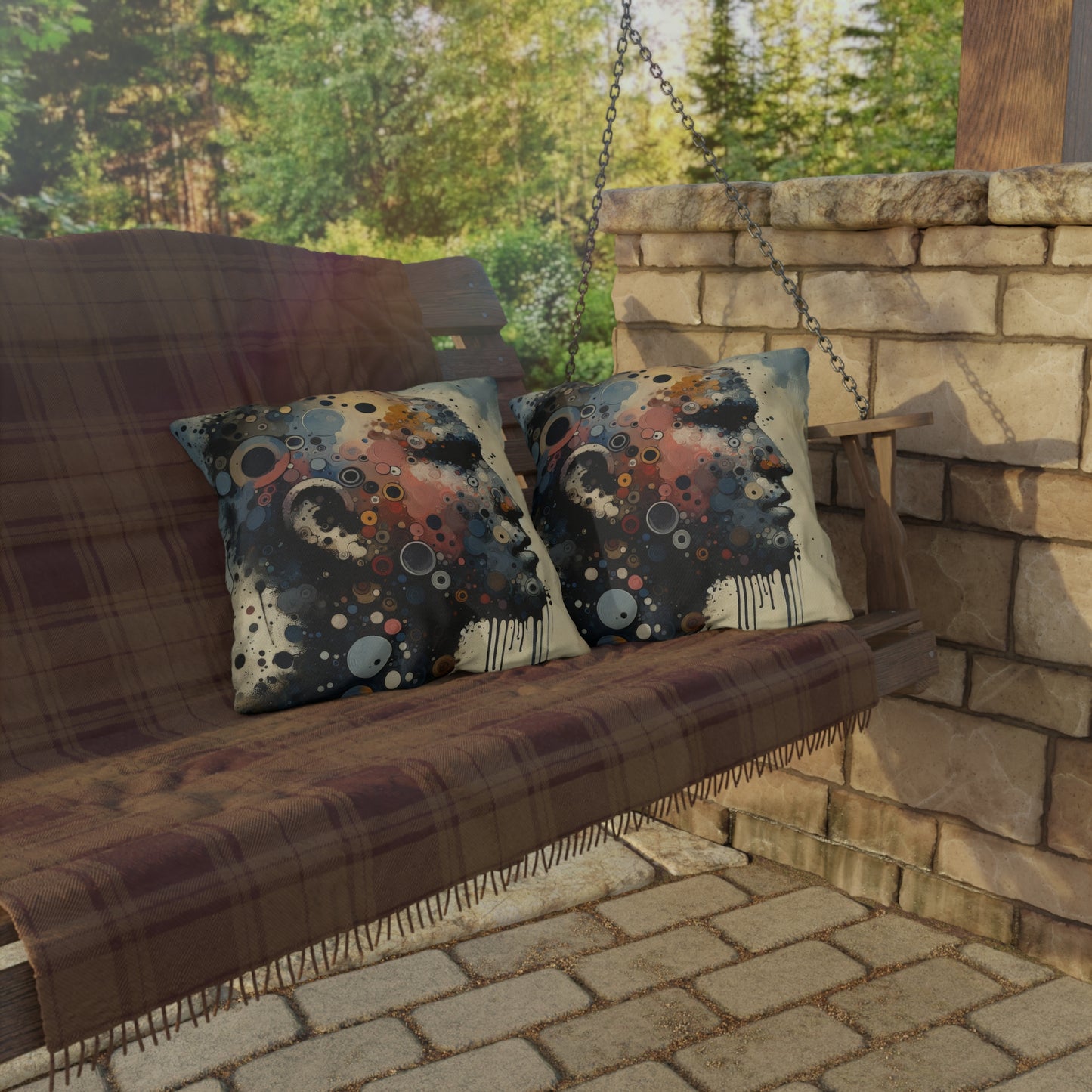Reflective Tachism Contemplation Outdoor Pillows