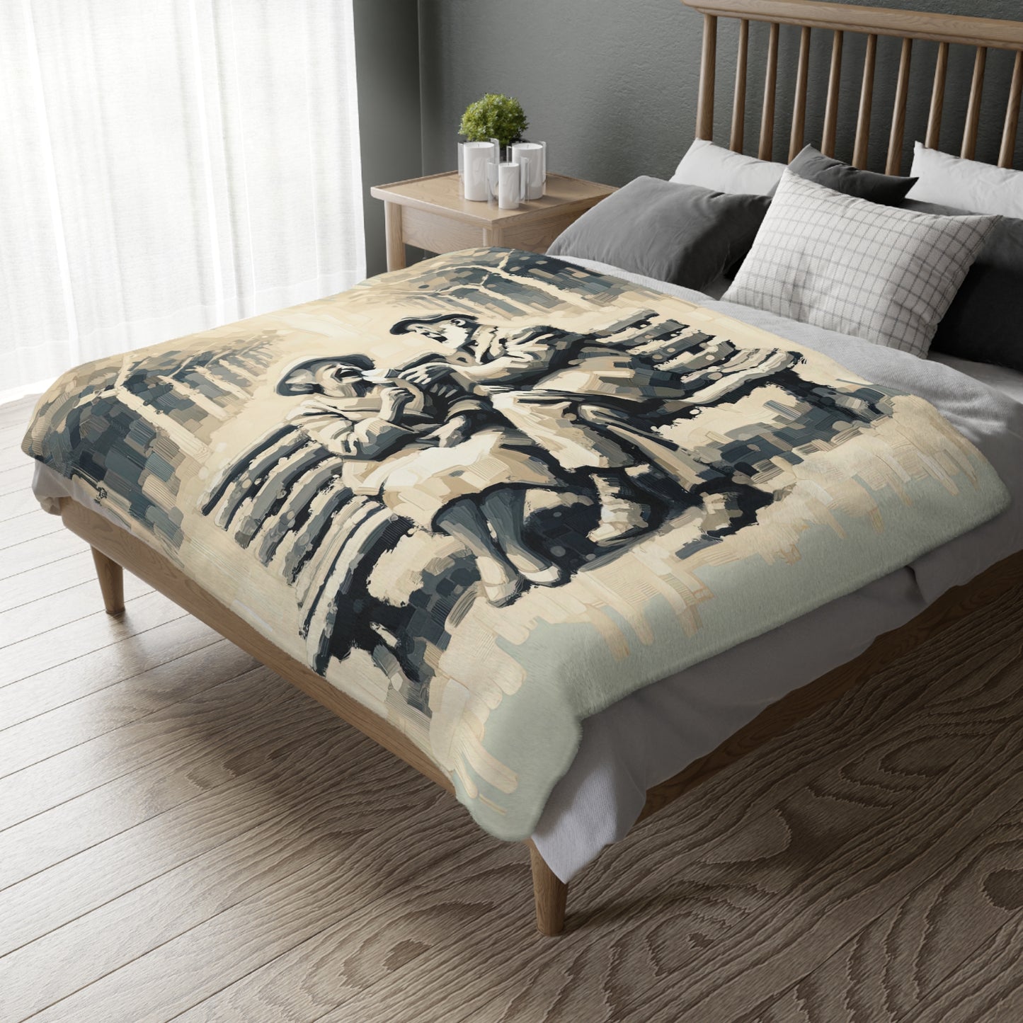 Joyful Companionship Serenity Velveteen Microfiber Blanket (Two-sided print)