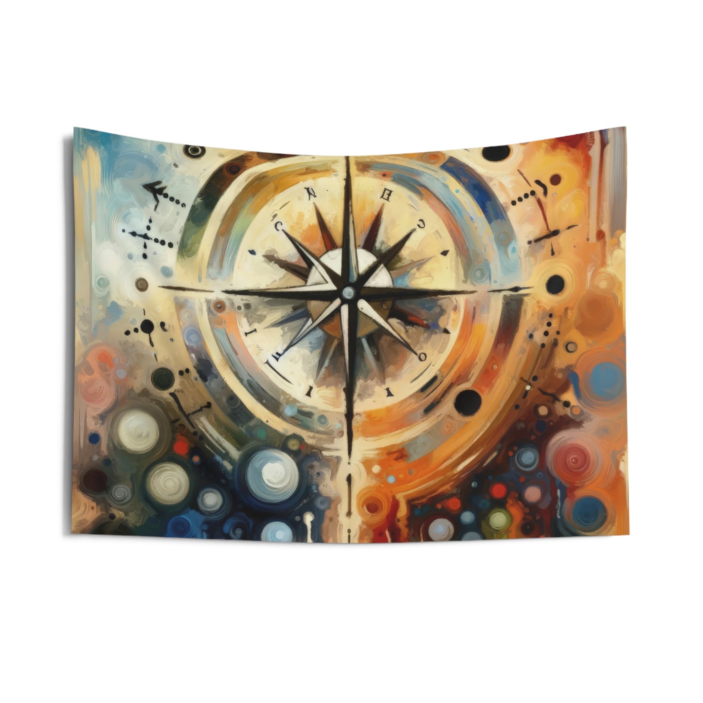 Guidance Abstract Compass Indoor Wall Tapestries