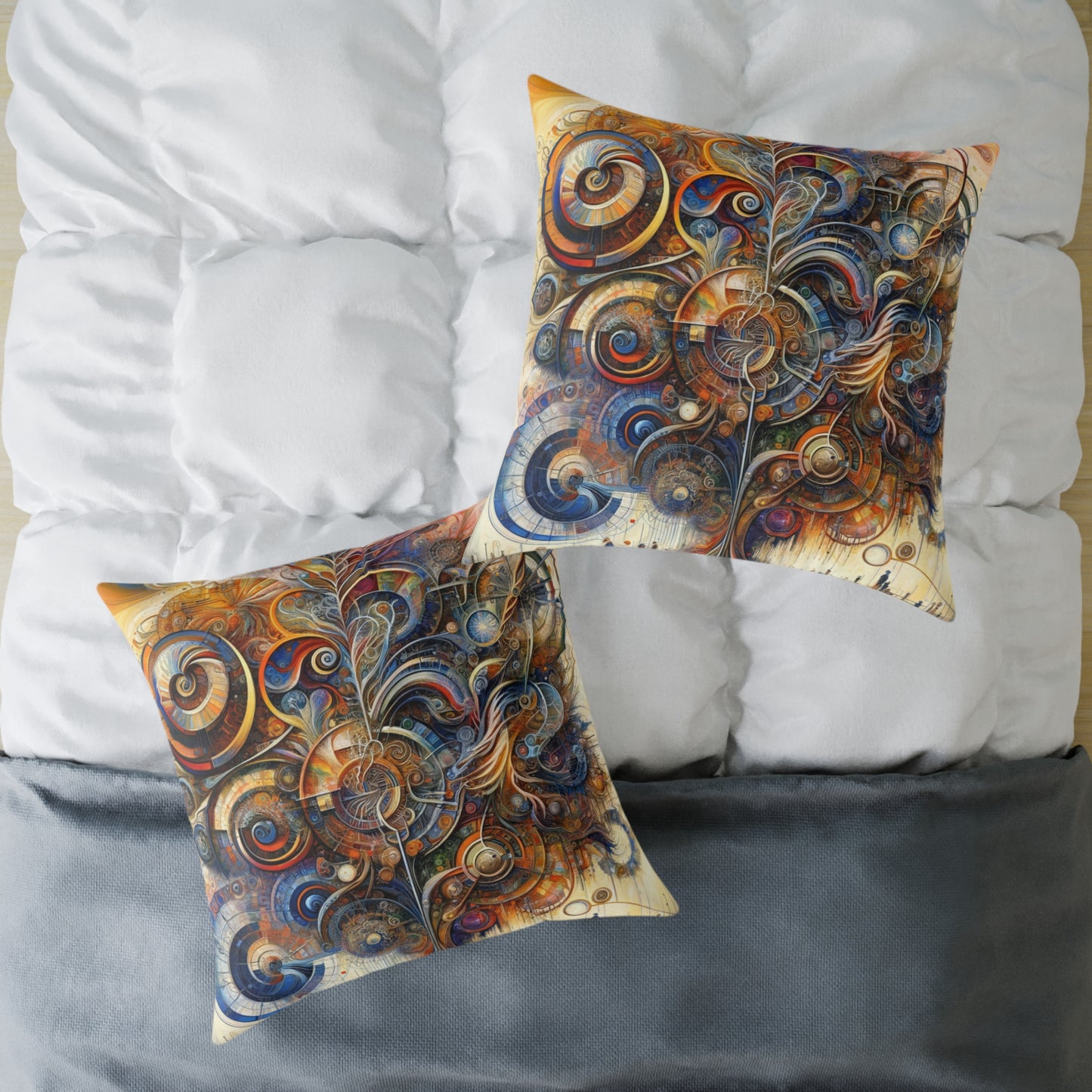 Ethos Web Abstract Spun Polyester Pillow