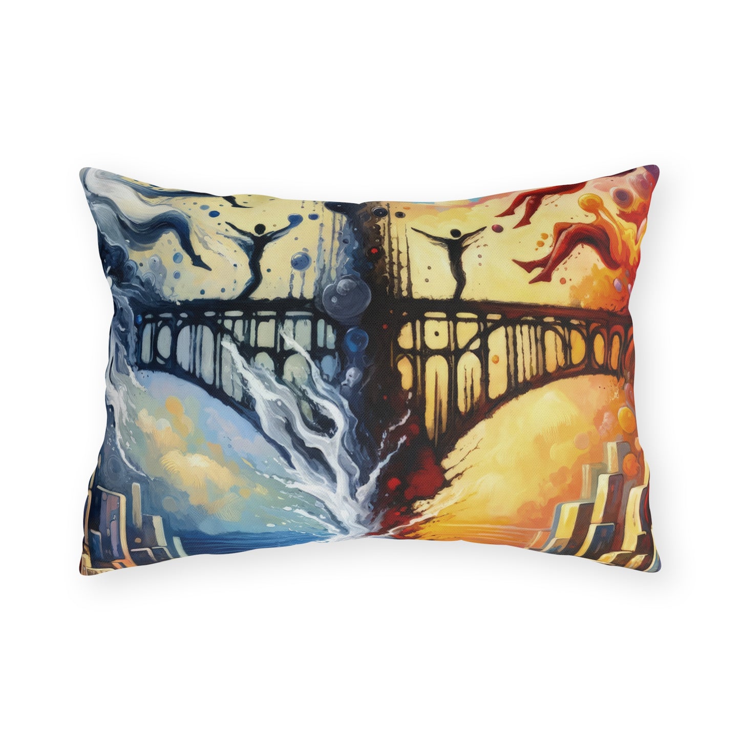 Faithful Diving Bridges Outdoor Pillows