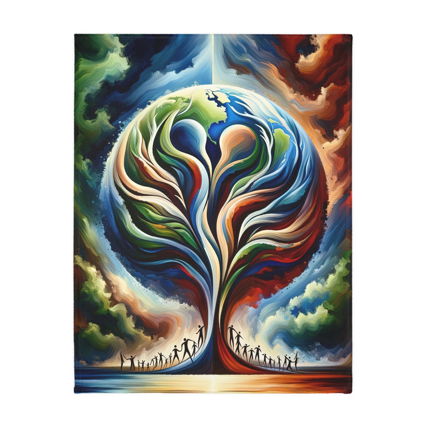 Interconnected Earth Advocates Velveteen Microfiber Blanket (Two-sided print)