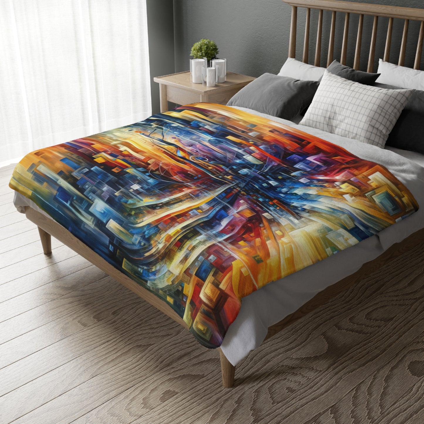 Symphonic Glass Resonance Velveteen Microfiber Blanket (Two-sided print)