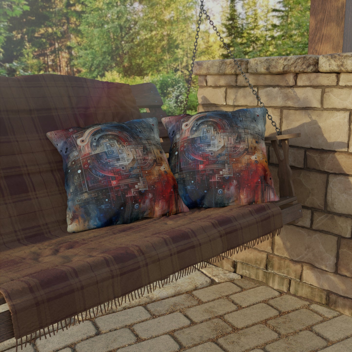 Awareness Algorithm Tachism Outdoor Pillows