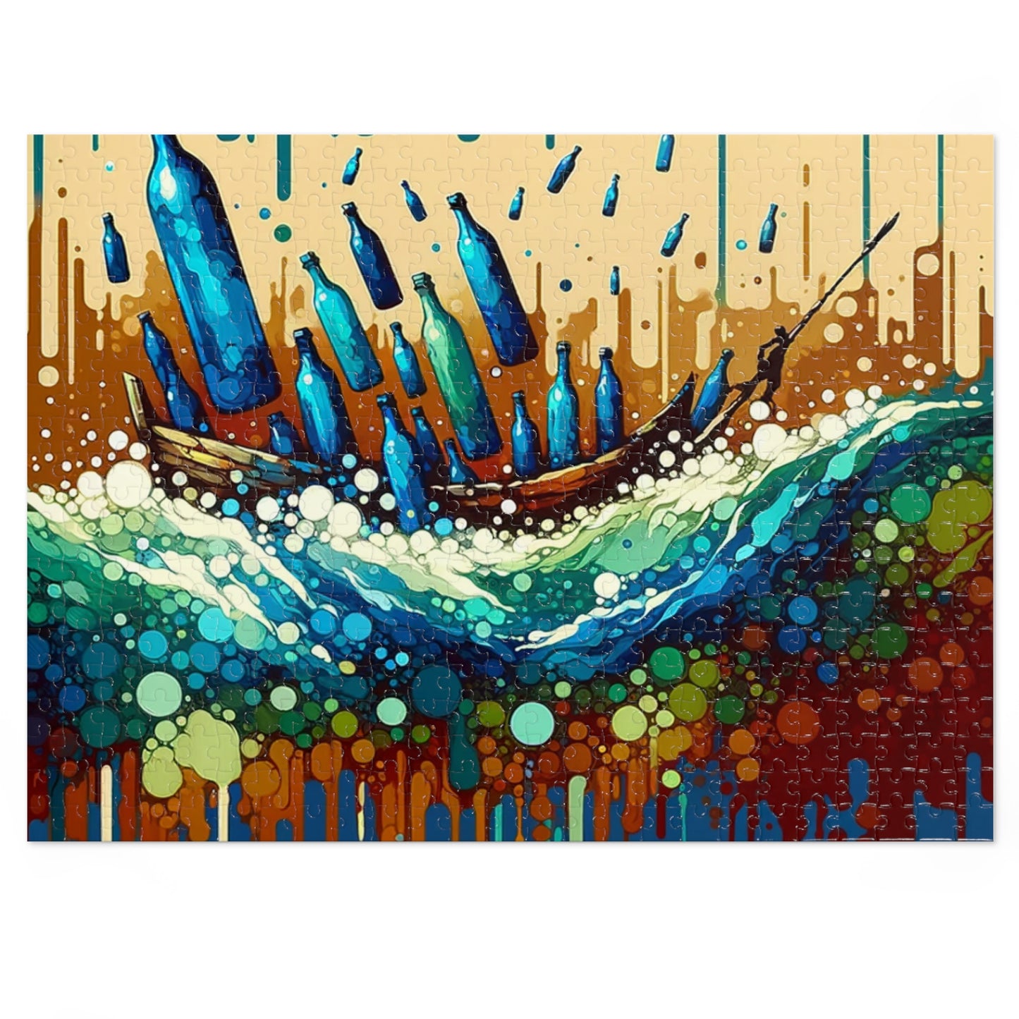 Oceanic Bottle Rescue Jigsaw Puzzle (30, 110, 252, 500,1000-Piece)