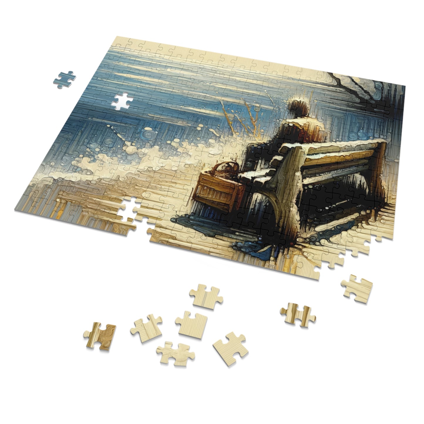 Seaside Solitude Tachism Jigsaw Puzzle (30, 110, 252, 500,1000-Piece)
