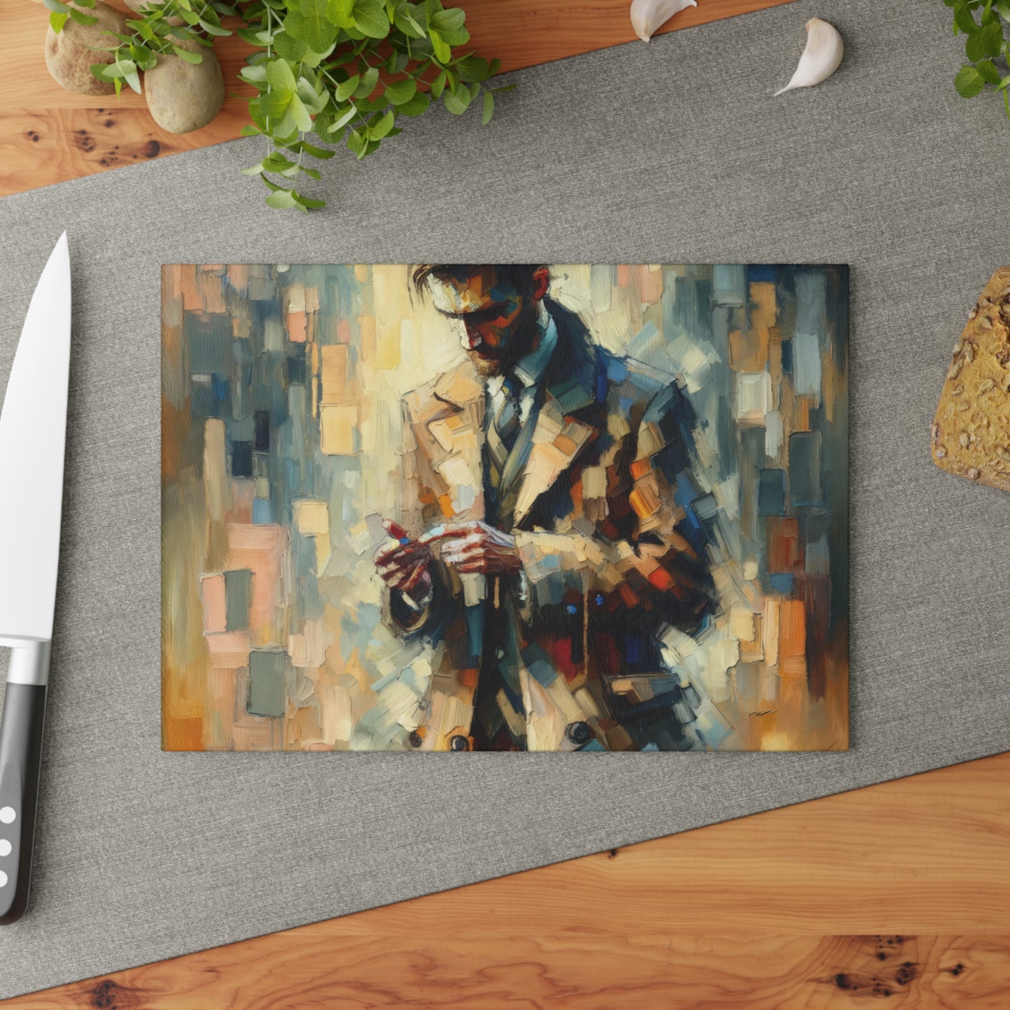 Urban Tachism Encounter Glass Cutting Board