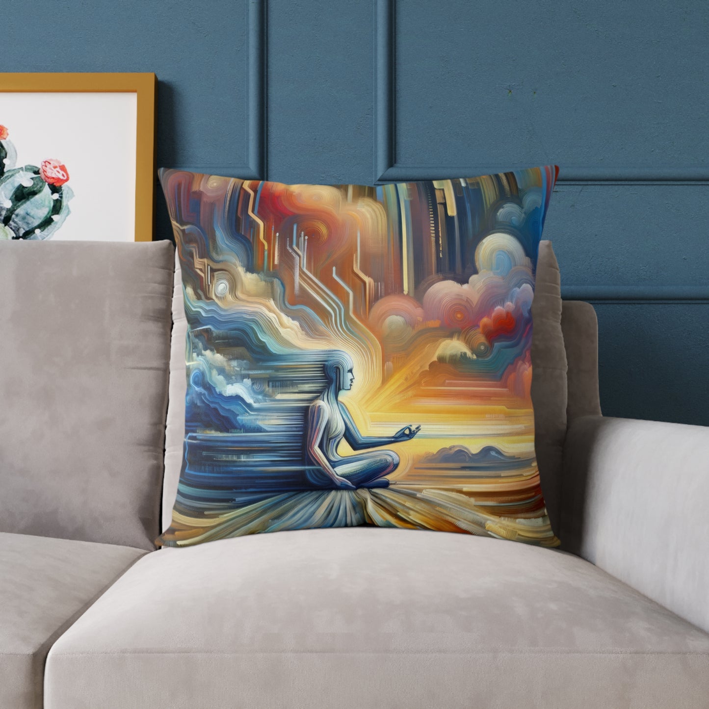 Eternal Digital Meditation Spun Polyester Pillow