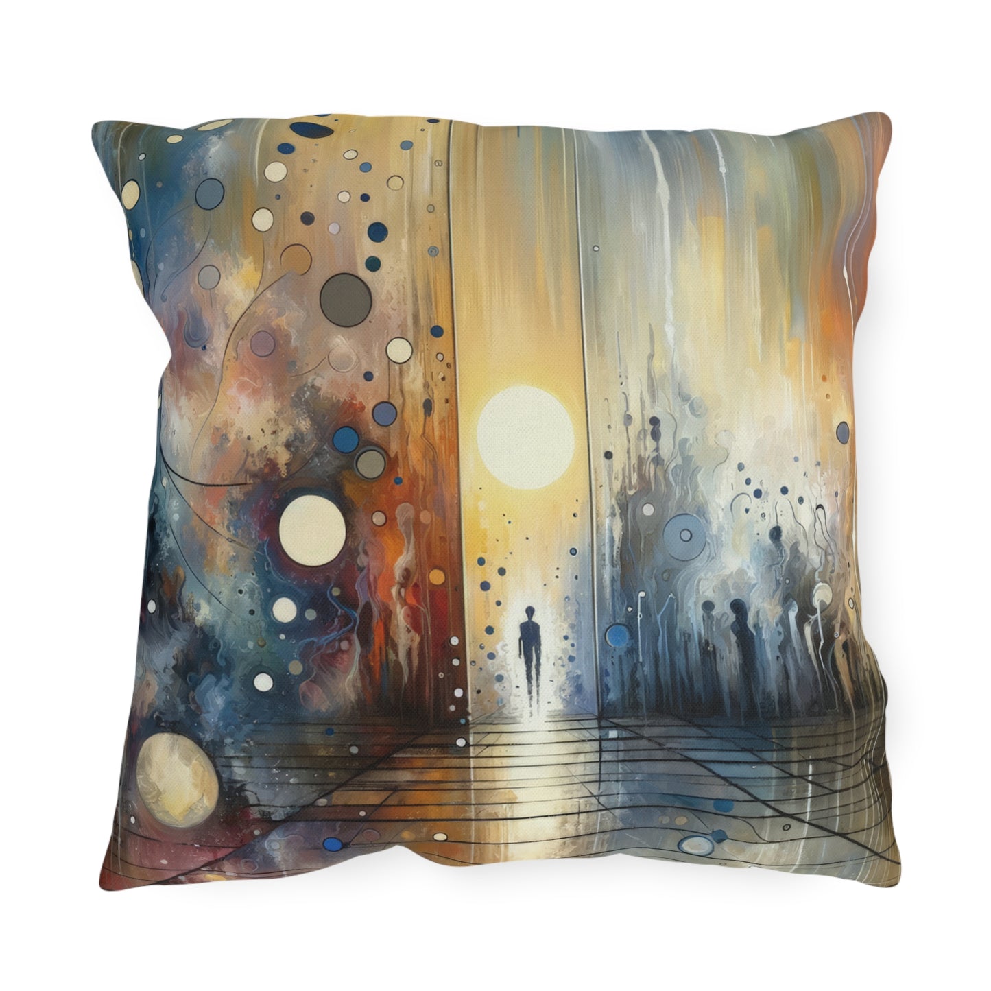 Stillness Transition Abstract Outdoor Pillows