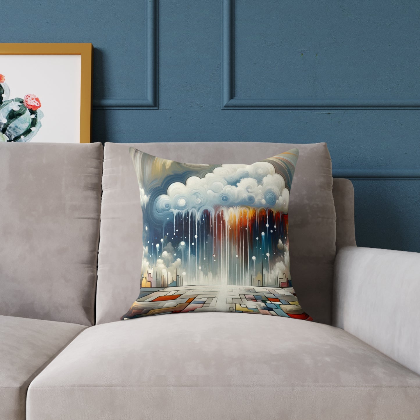 Grounding Silver Clouds Spun Polyester Pillow