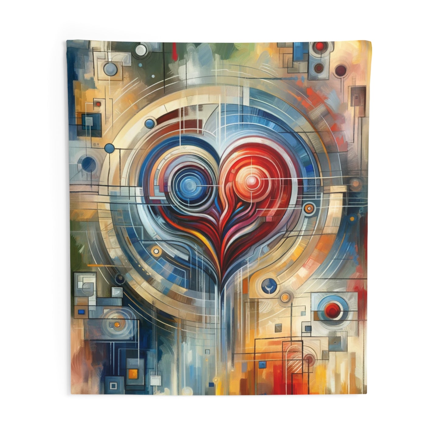 Techno Heart Harmony Indoor Wall Tapestries