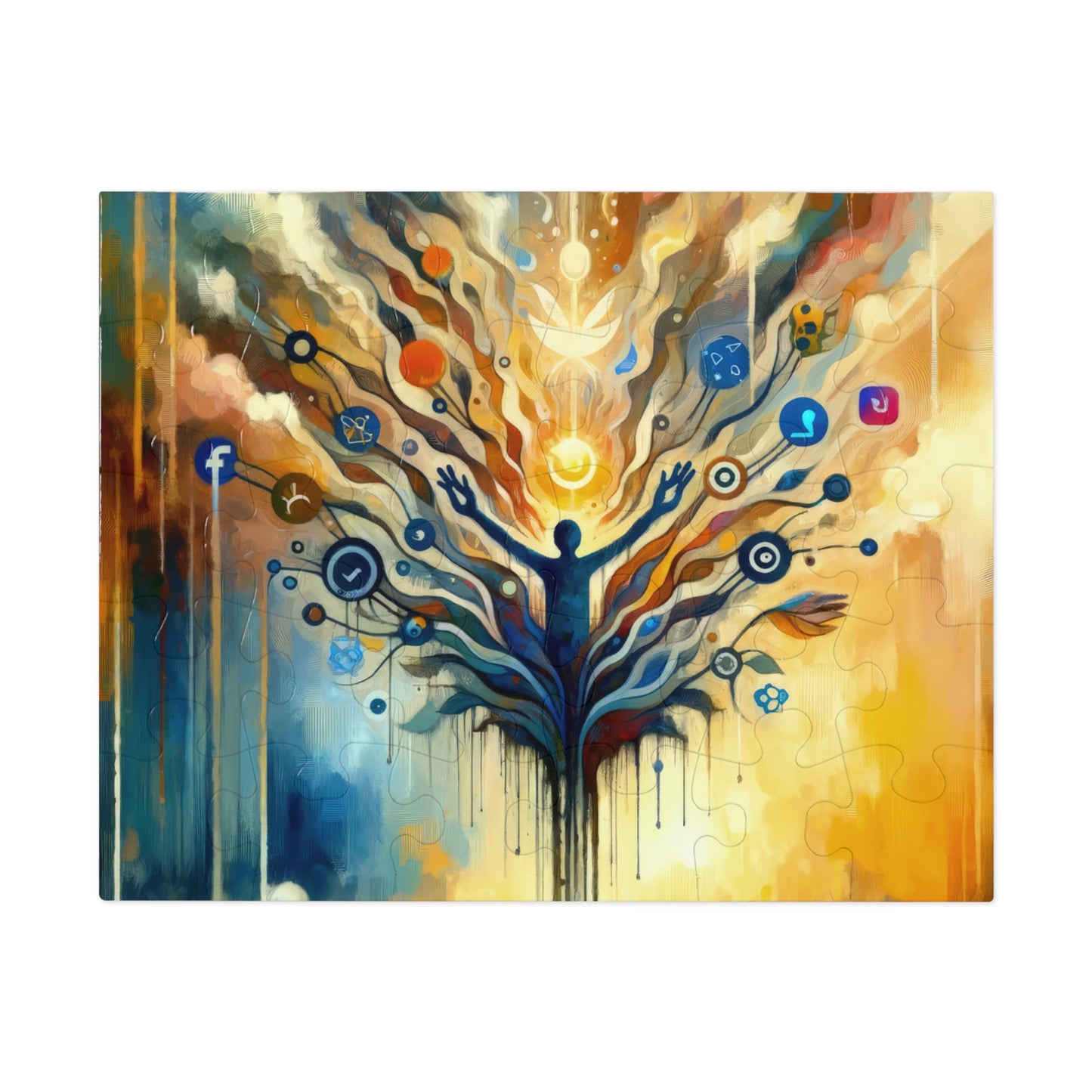 Reflective Digital Meditation Jigsaw Puzzle (30, 110, 252, 500,1000-Piece)