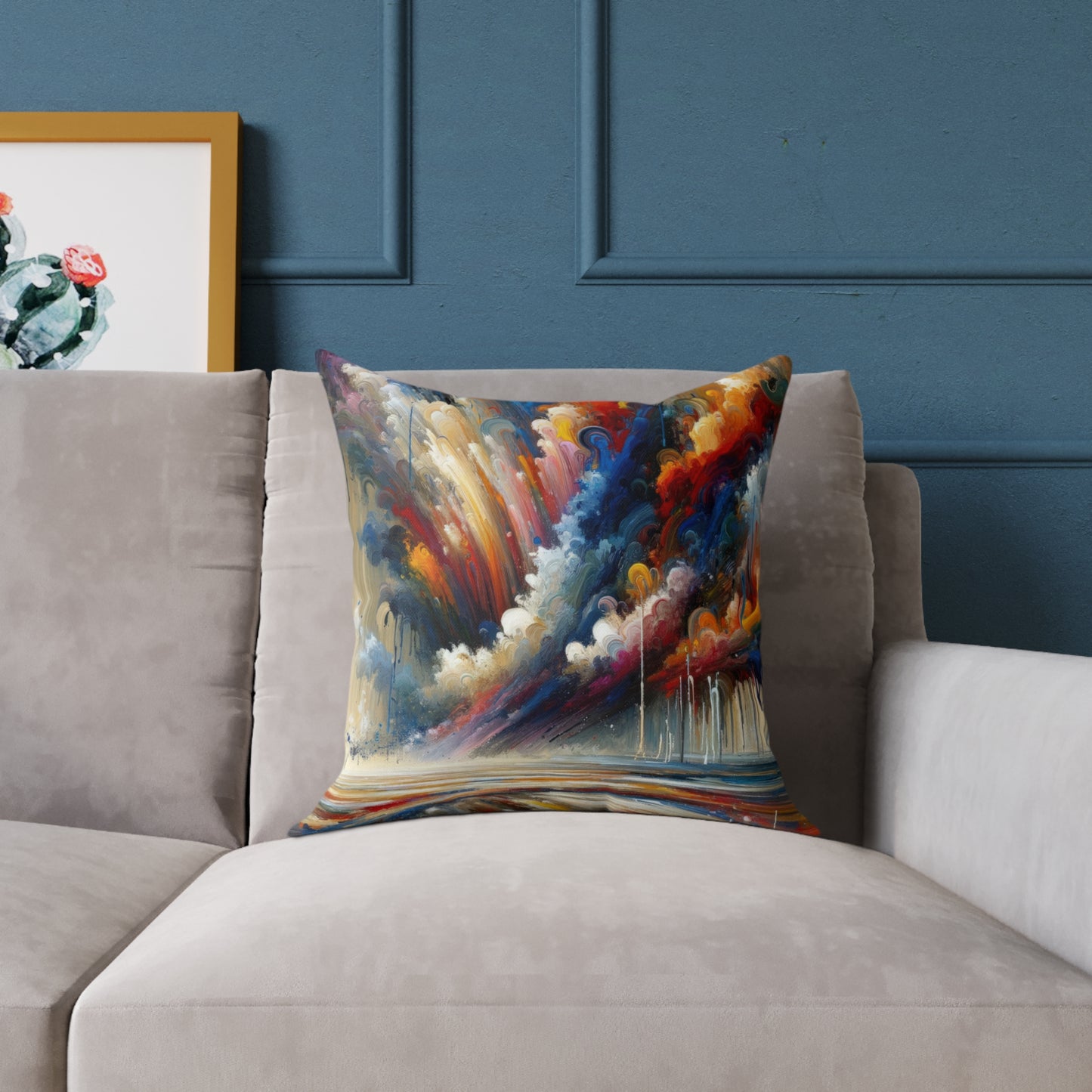 Grandiose Transformation Tachism Spun Polyester Pillow