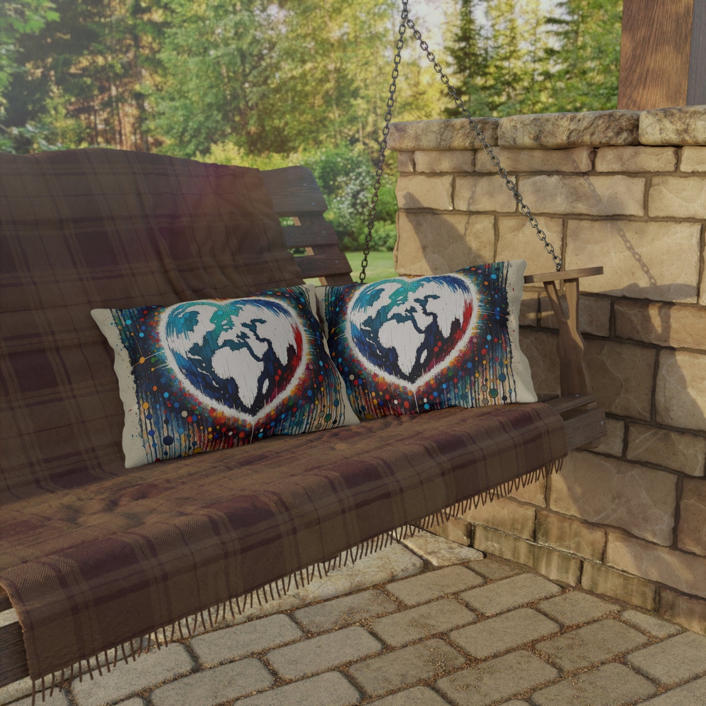 Heartbeats Synchronizing Peace Outdoor Pillows