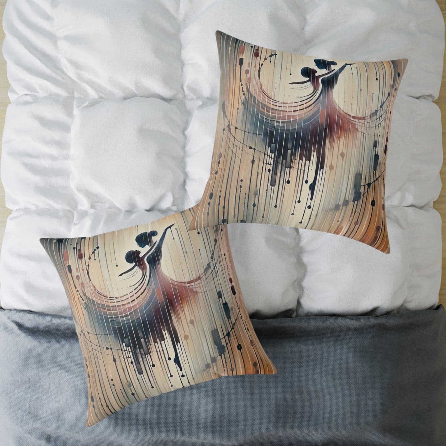 Rhythmic Heart Dance Spun Polyester Pillow