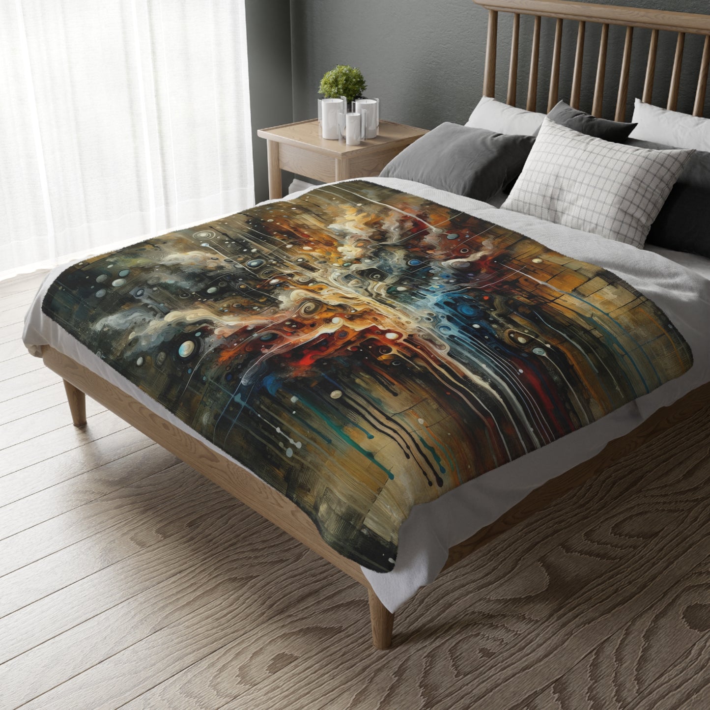 Integral Stewardship Abstract Velveteen Microfiber Blanket (Two-sided print)