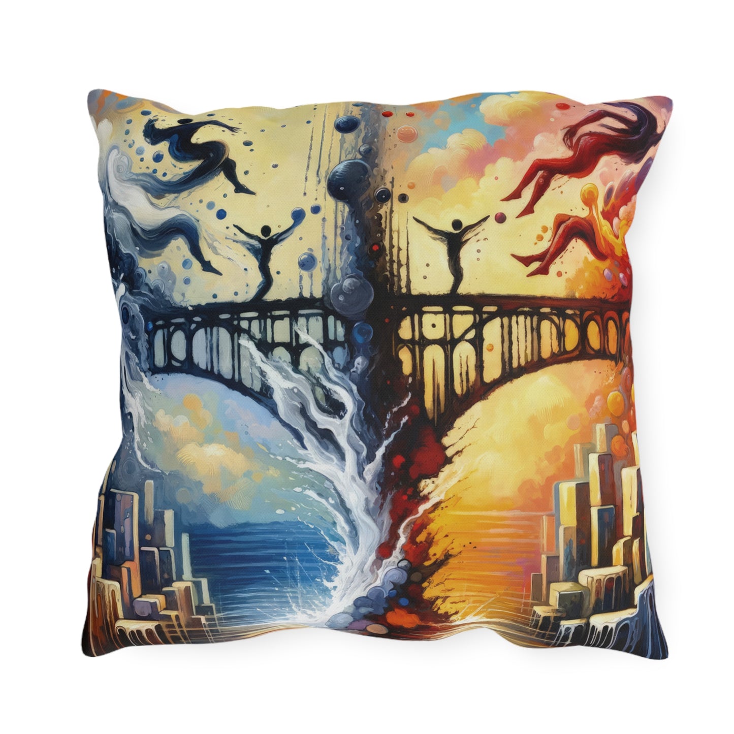 Faithful Diving Bridges Outdoor Pillows