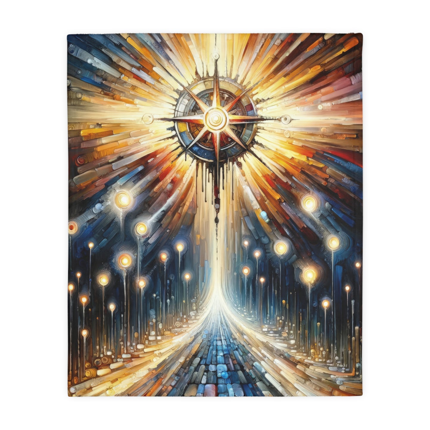 Wisdom Compass Journey Velveteen Microfiber Blanket (Two-sided print)