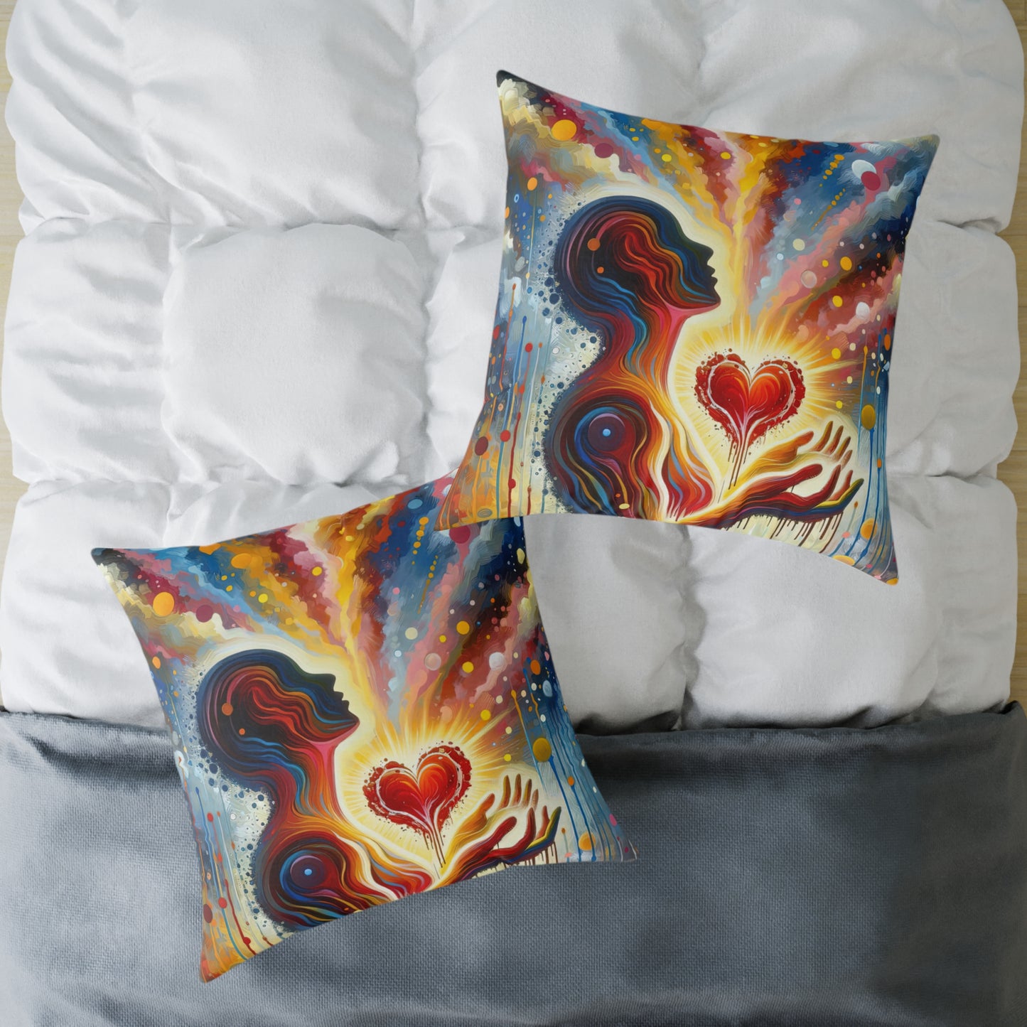 Unified Awakening Heart Spun Polyester Pillow