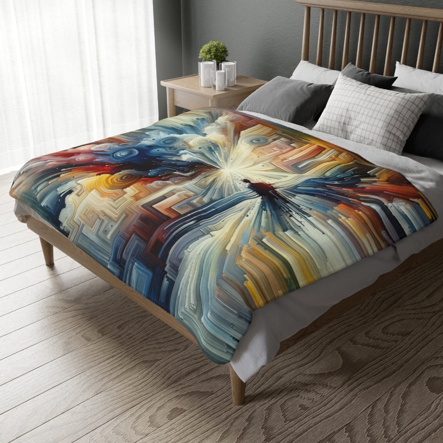 Memory Labyrinth Focus Velveteen Microfiber Blanket (Two-sided print)