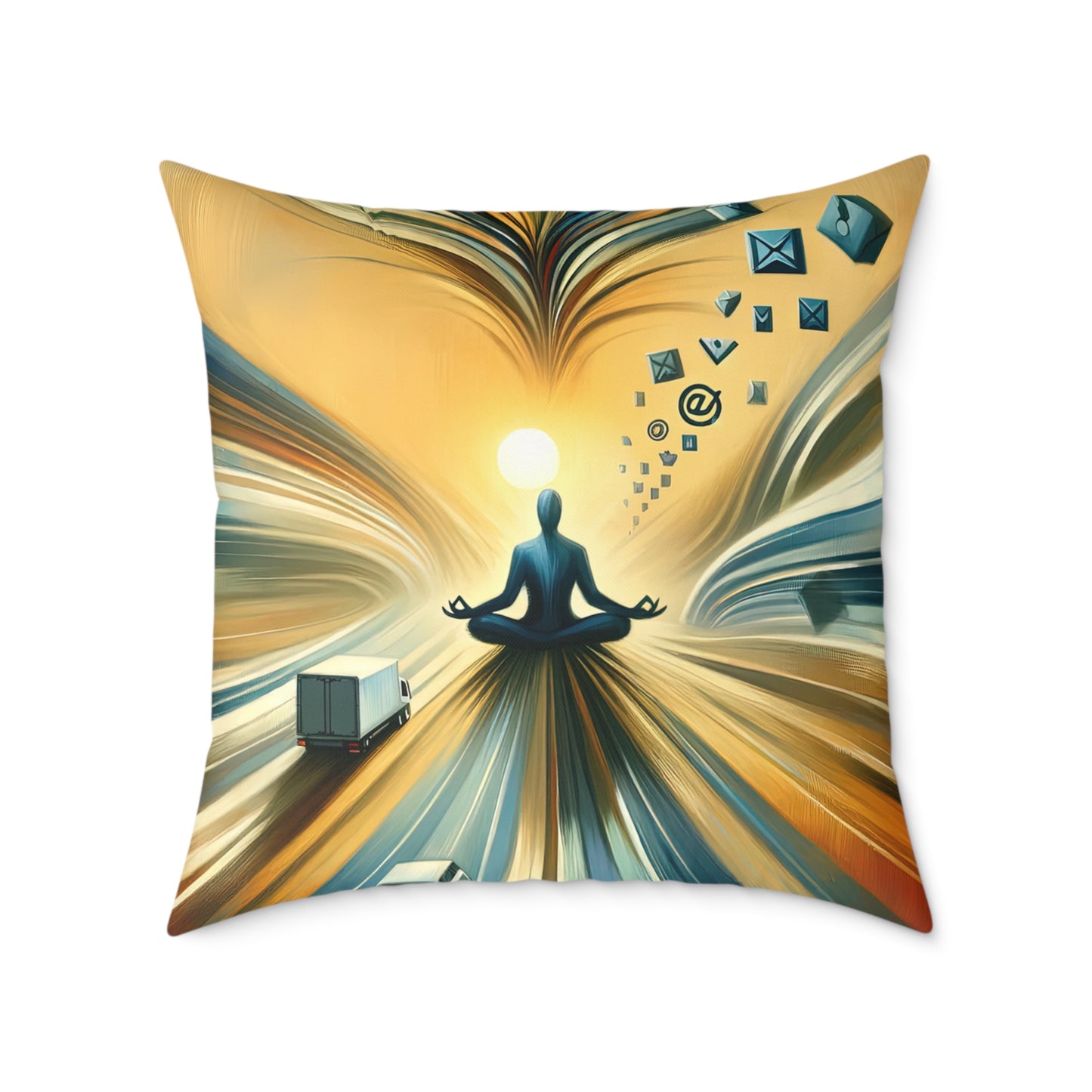 Meditative Commute Flow Spun Polyester Pillow